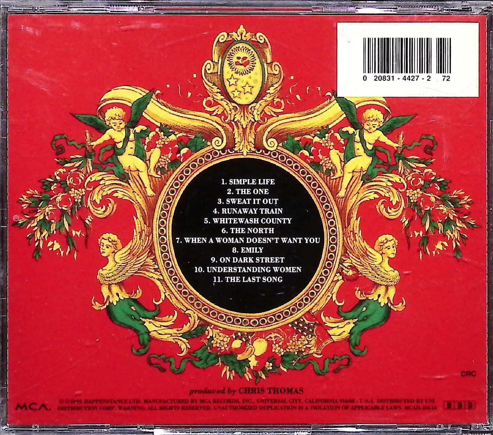 Elton John CD The One Album 1992 MCA Rock Pop Music Versace Art Chris Thomas - Thumbnail 2