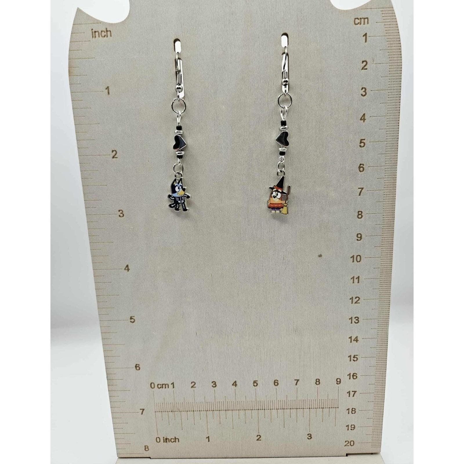 Bluey Bingo Halloween Earrings Costume Skeleton Witch Charm Dangle Drop Handmade - Thumbnail 2