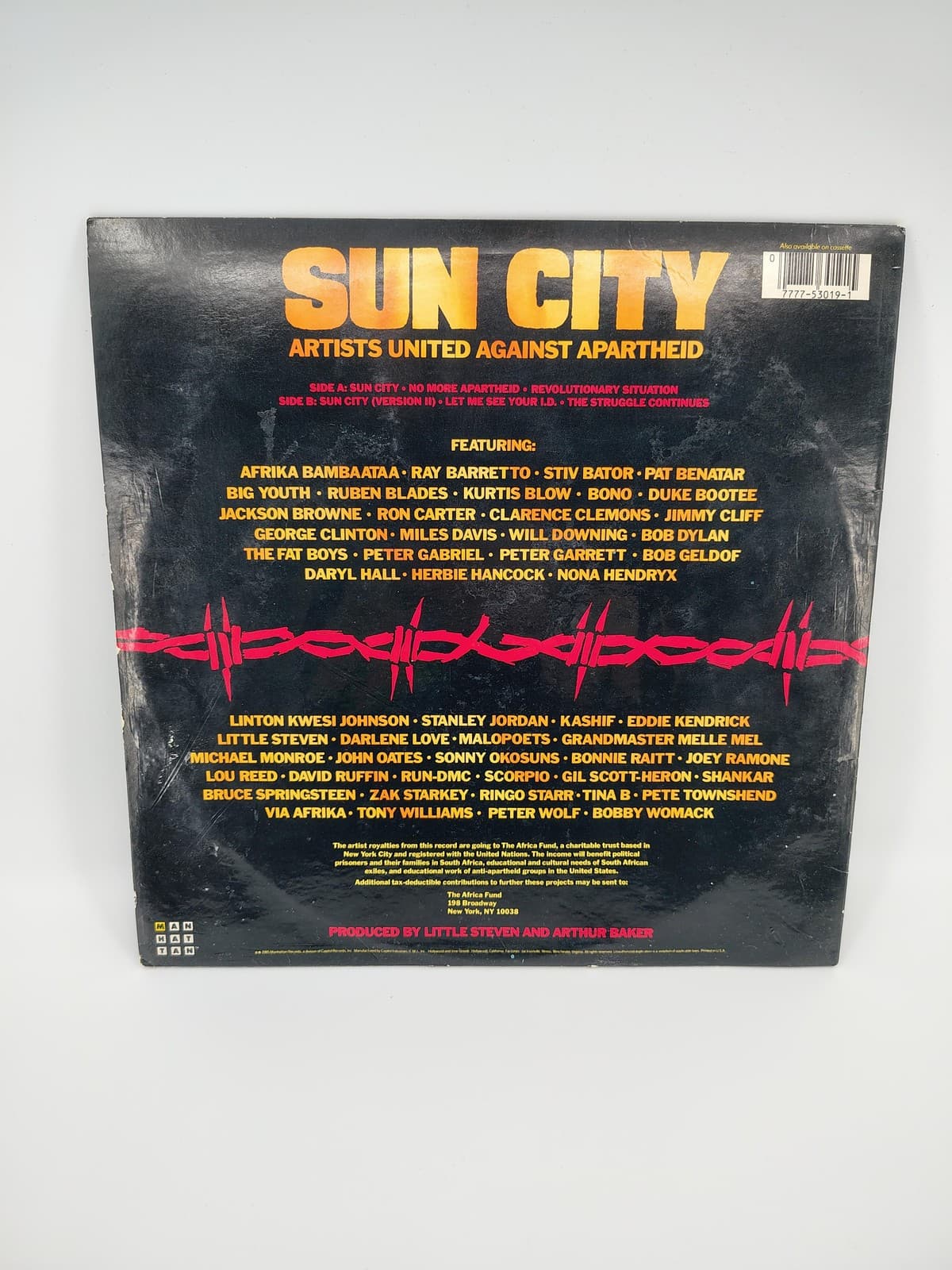 Artists United Against Apartheid Vinyl LP Sun City 1985 Manhattan Records Rock - Thumbnail 4