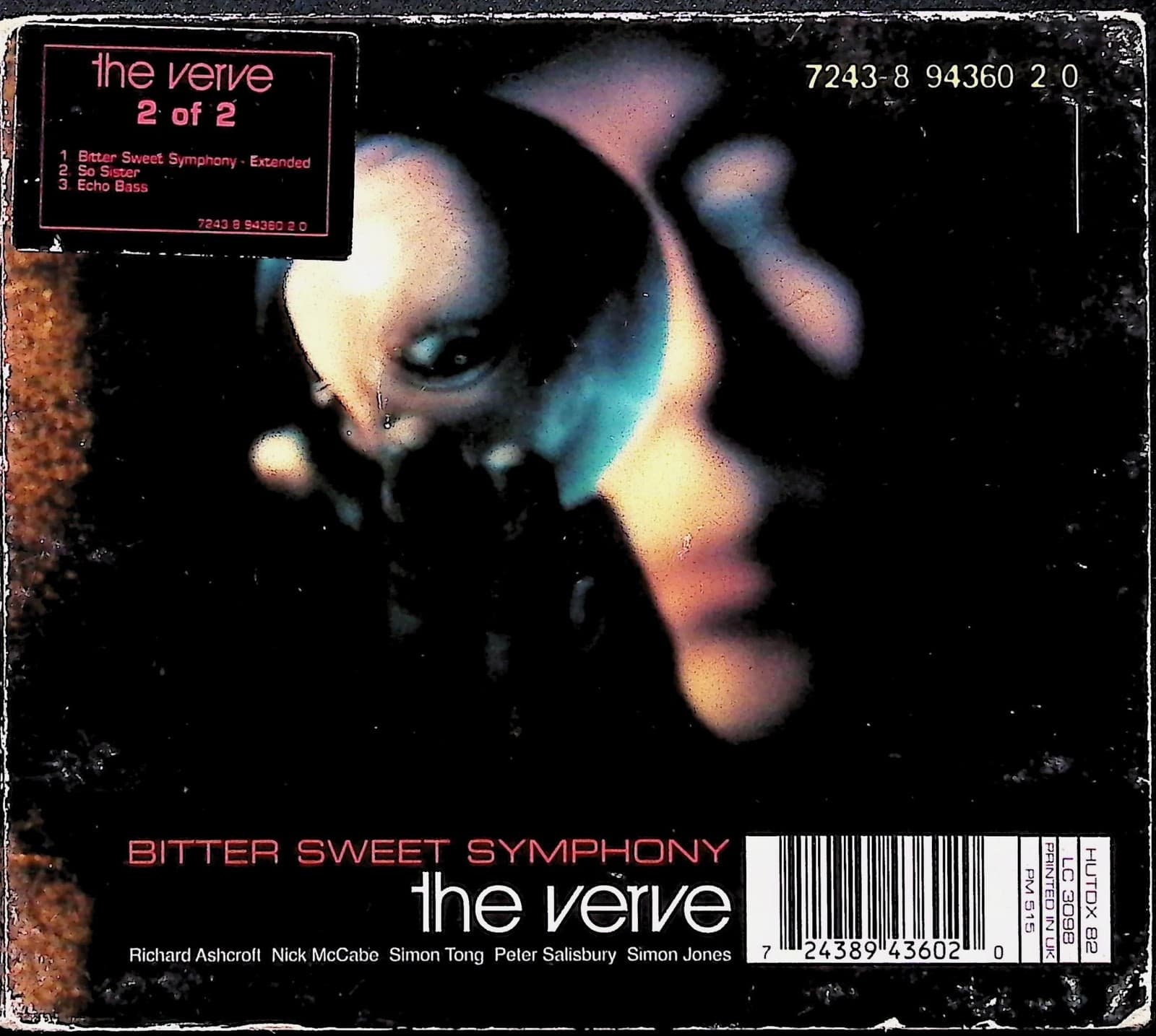 Vintage 1997 The Verve CD Bitter Sweet Symphony Britpop Rock Single Din Brown - Thumbnail 4