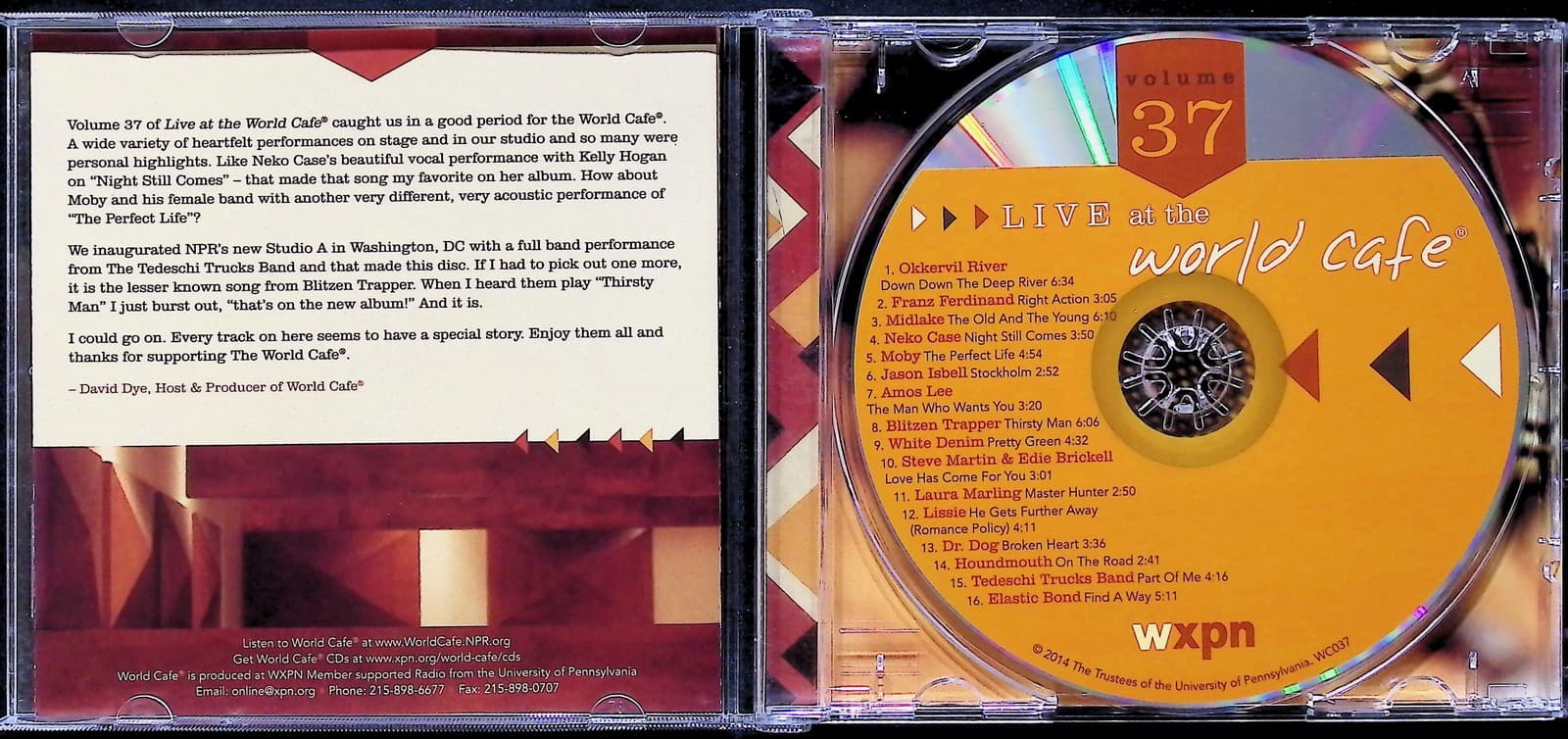 Various Artists CD Live At The World Cafe Vol 37 2014 Album Rock Orange Music - Thumbnail 3