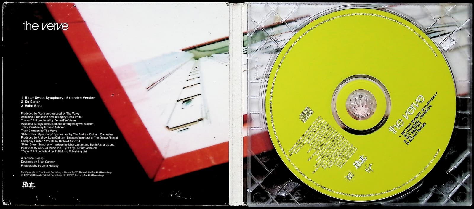 Vintage 1997 The Verve CD Bitter Sweet Symphony Britpop Rock Single Din Brown - Thumbnail 3