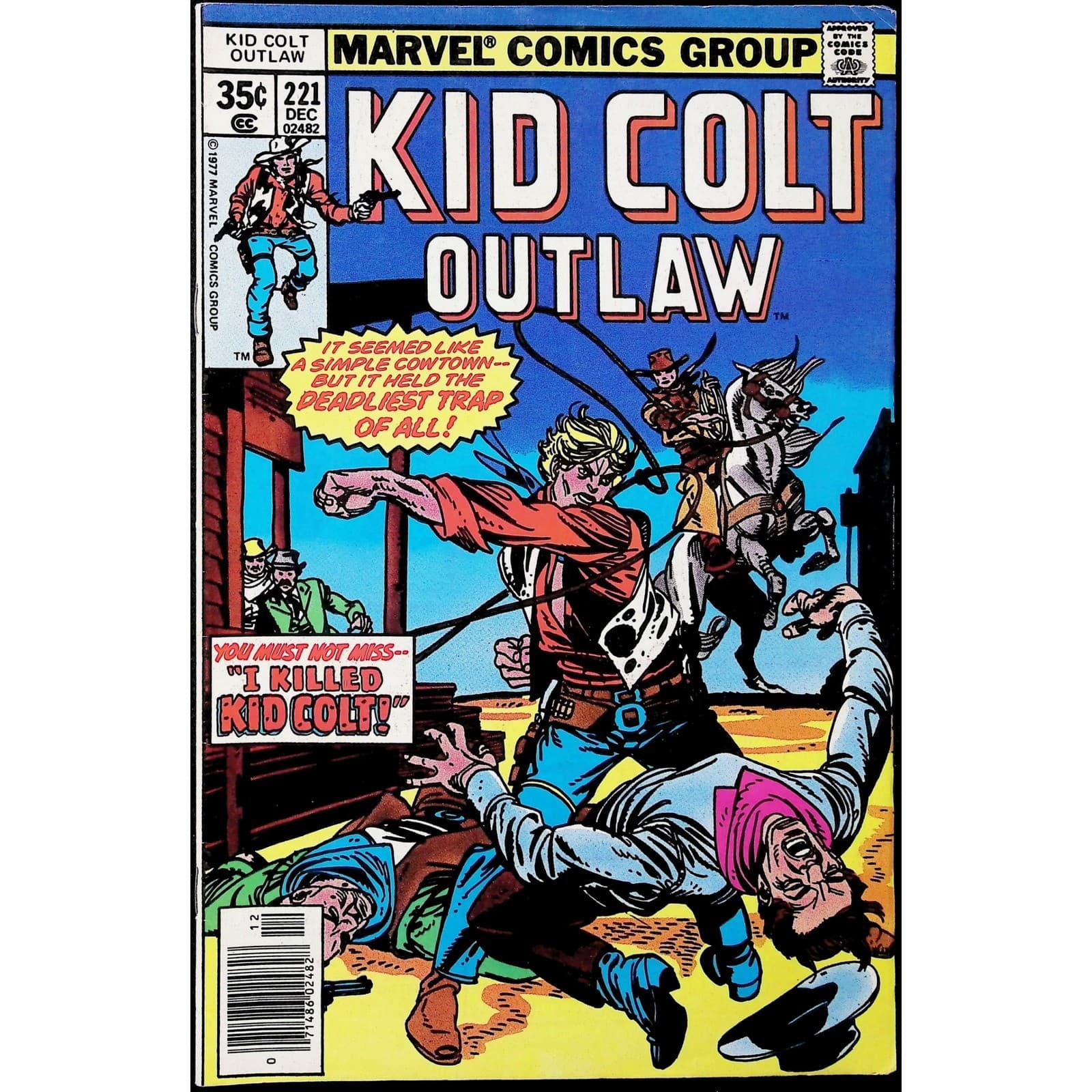 Kid Colt Outlaw 2X Comic Lot #220 221 Newsstand Marvel - Thumbnail 2