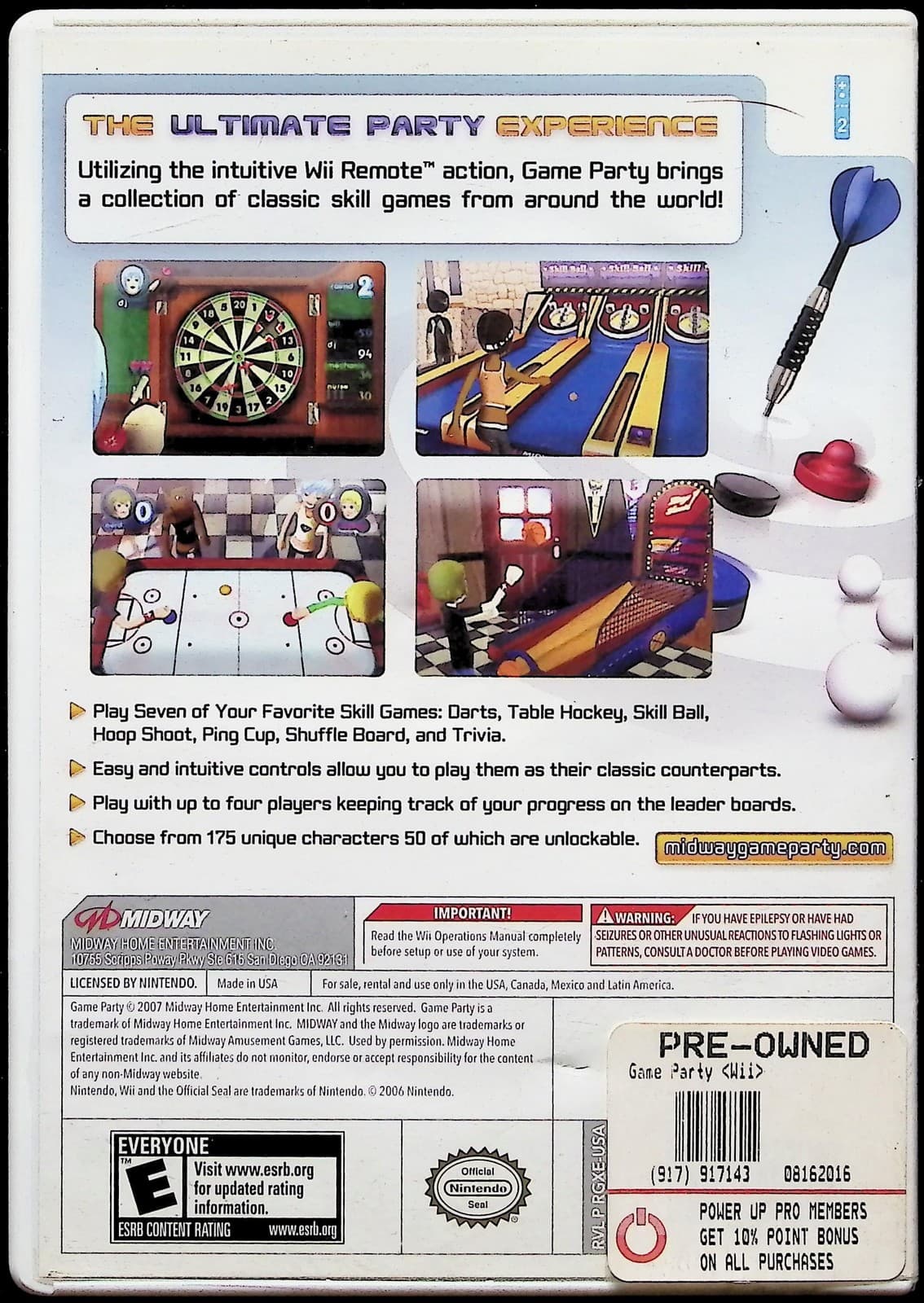 Game Party Nintendo Wii 2007 Midway Game CIB NTSC-U/C E Party Sports Family - Thumbnail 2
