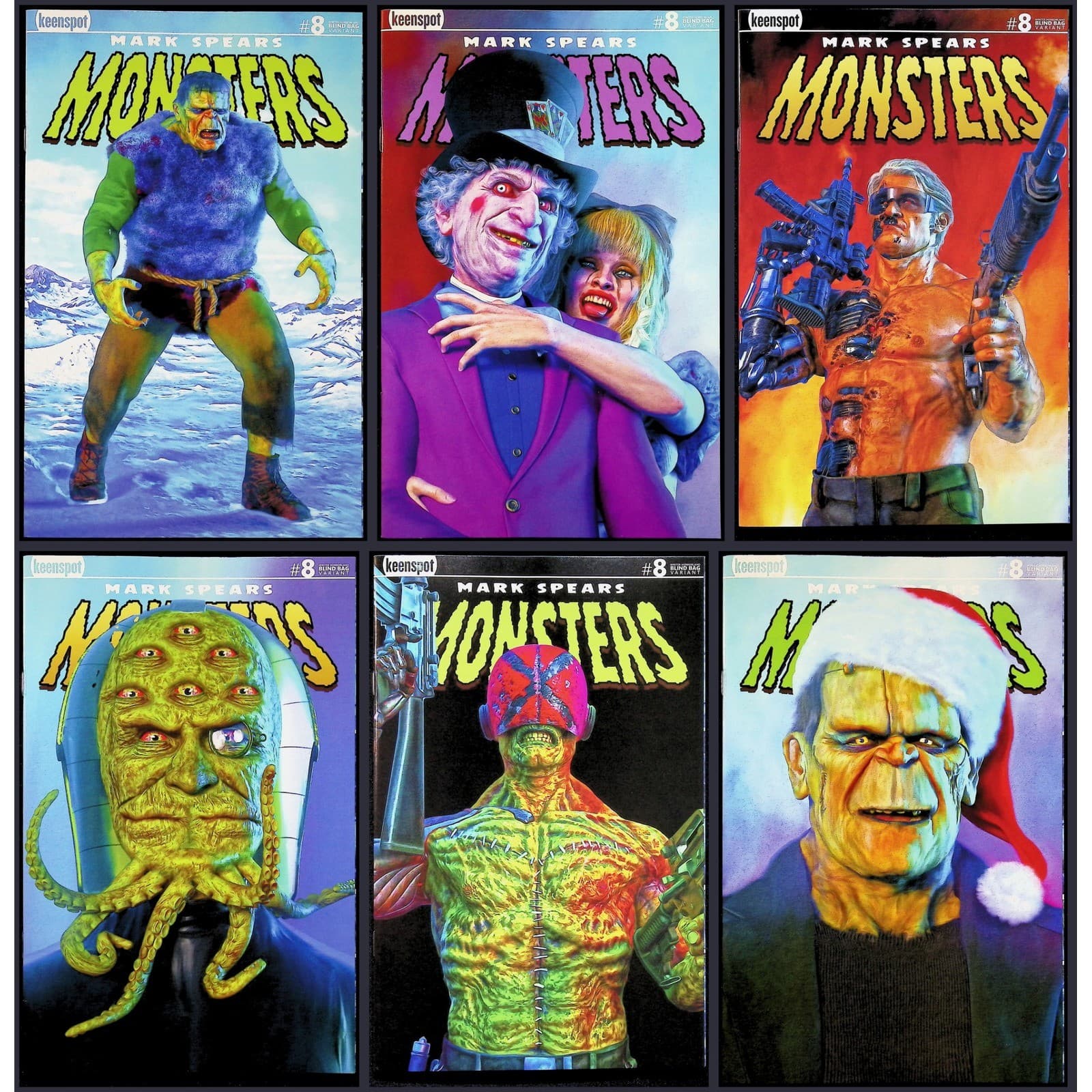 Mark Spears Monsters 6X Comic Lot #8 Blind Bag Variants Keenspot Frankenstein