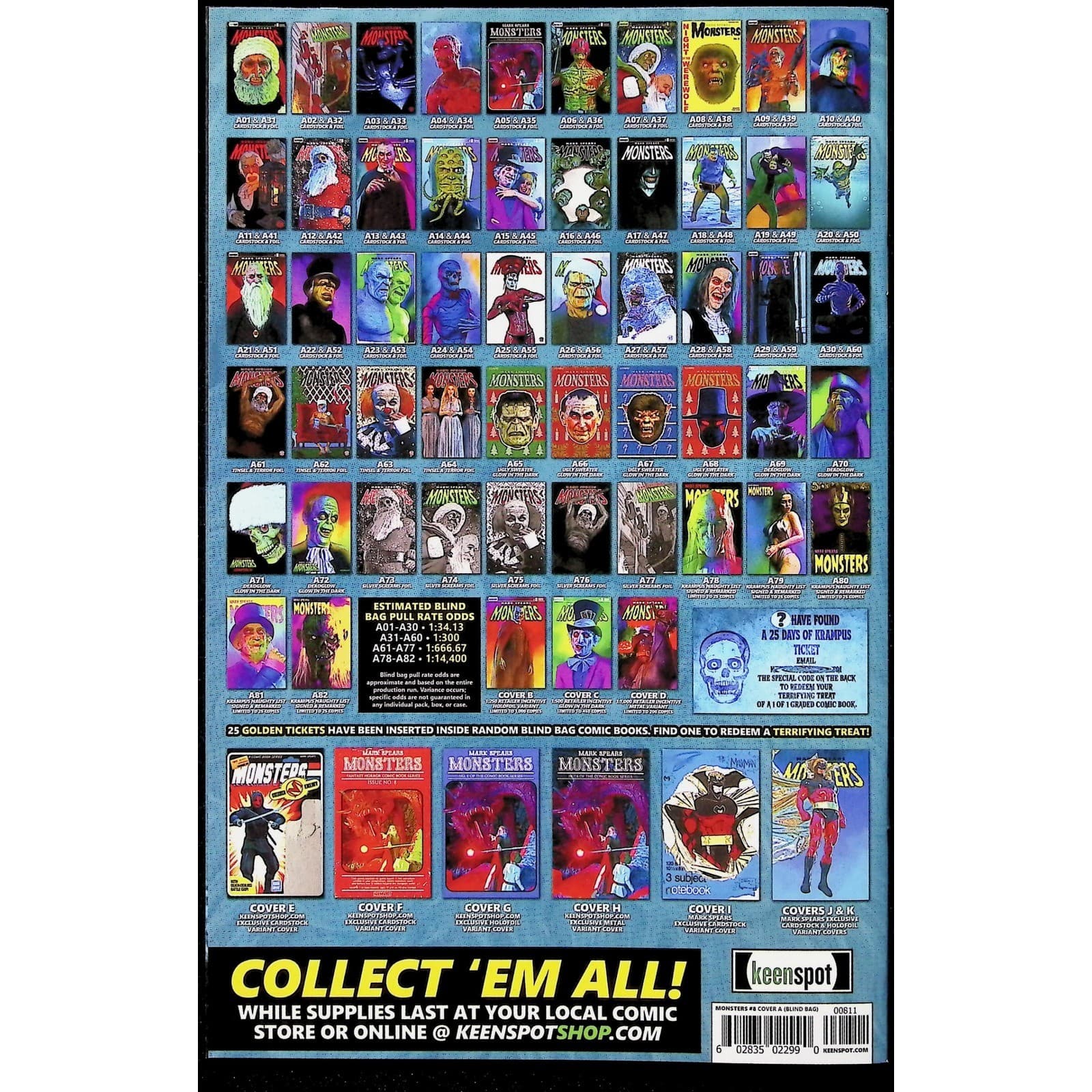 Mark Spears Monsters 6X Comic Lot #8 Blind Bag Variants Keenspot Frankenstein - Thumbnail 3