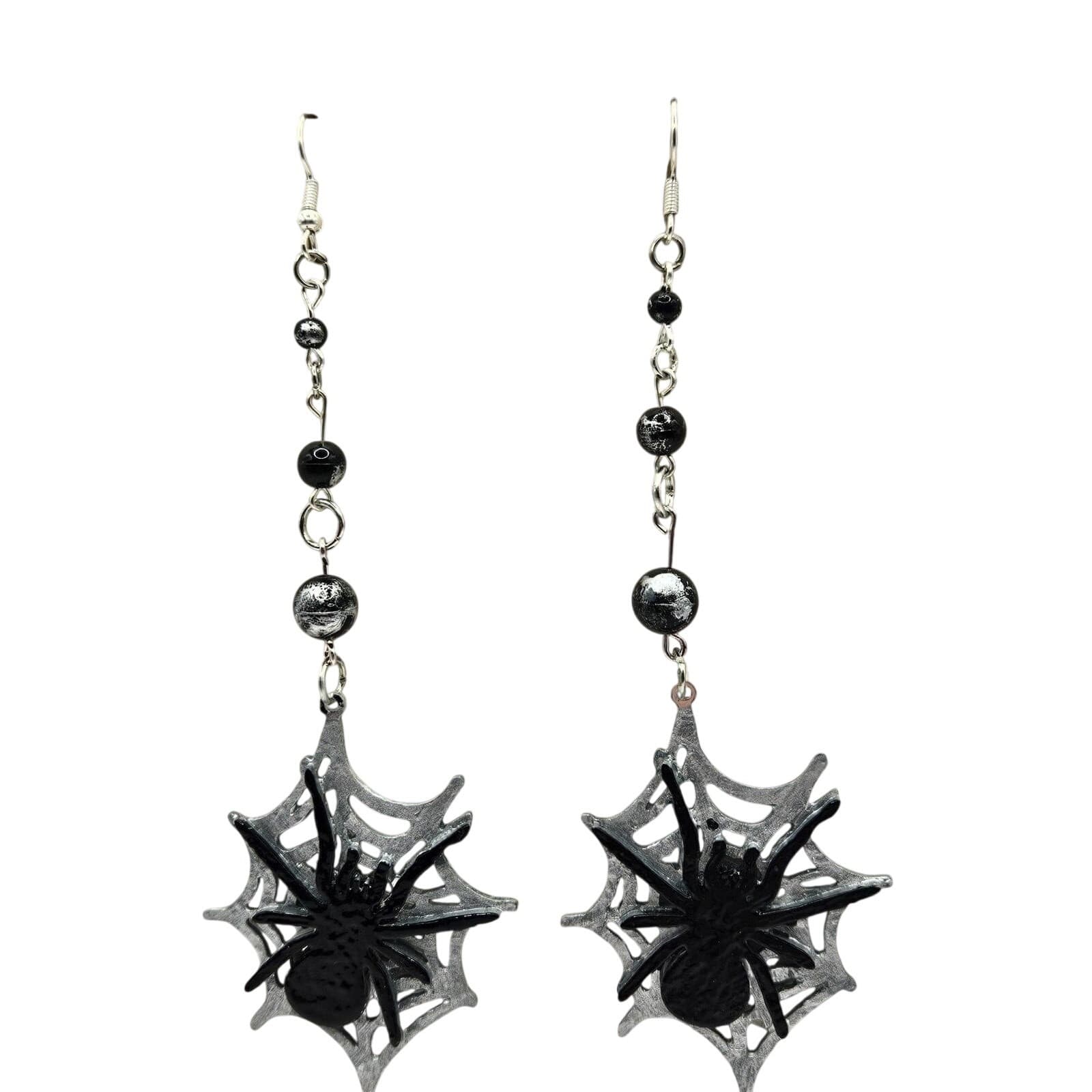 Handmade Spider Web Drop Dangle Earrings Halloween Gothic Punk Jewelry Spooky