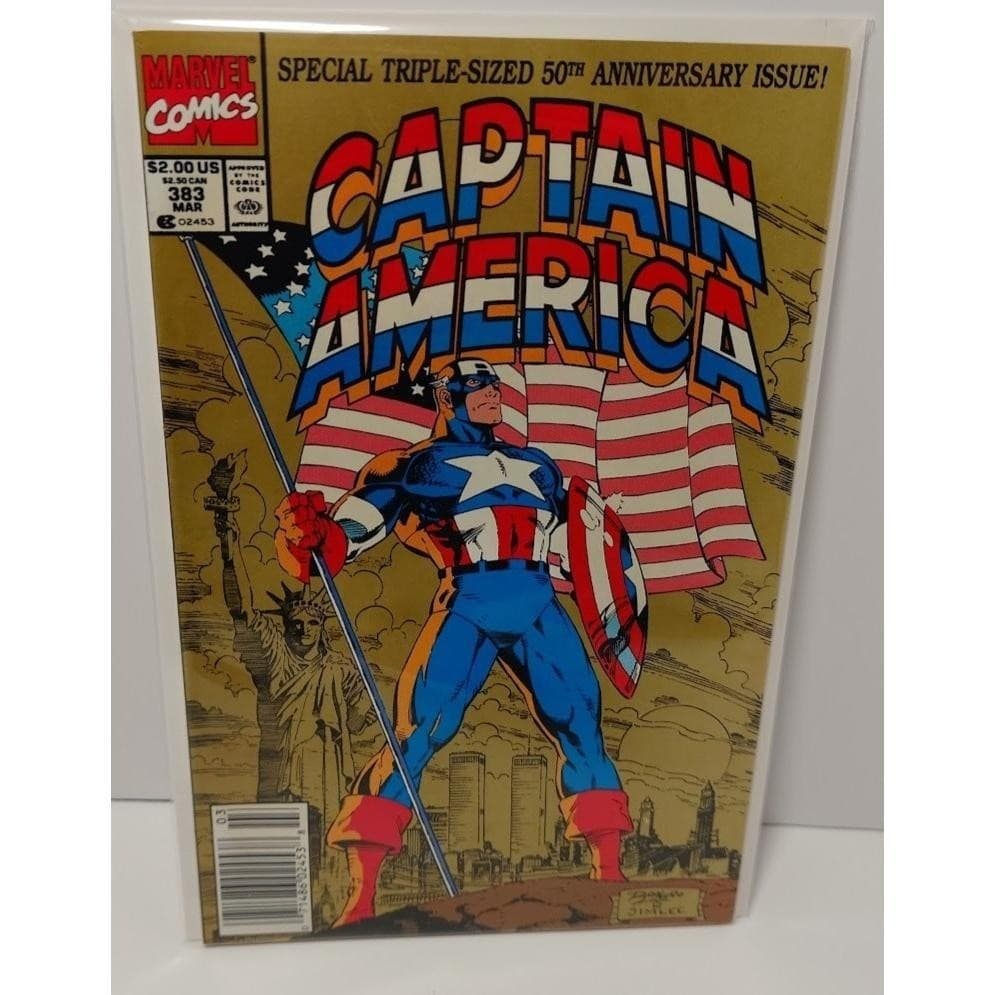 Captain America #383 419 420 Newsstand Edition Jim Lee Ron Lim 3x Comic Lot - Thumbnail 4