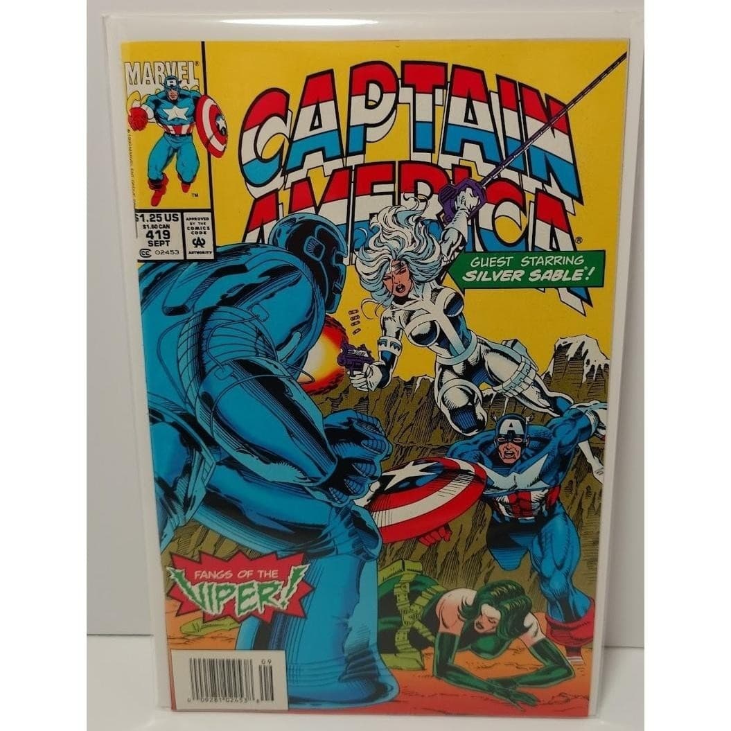 Captain America #383 419 420 Newsstand Edition Jim Lee Ron Lim 3x Comic Lot - Thumbnail 2