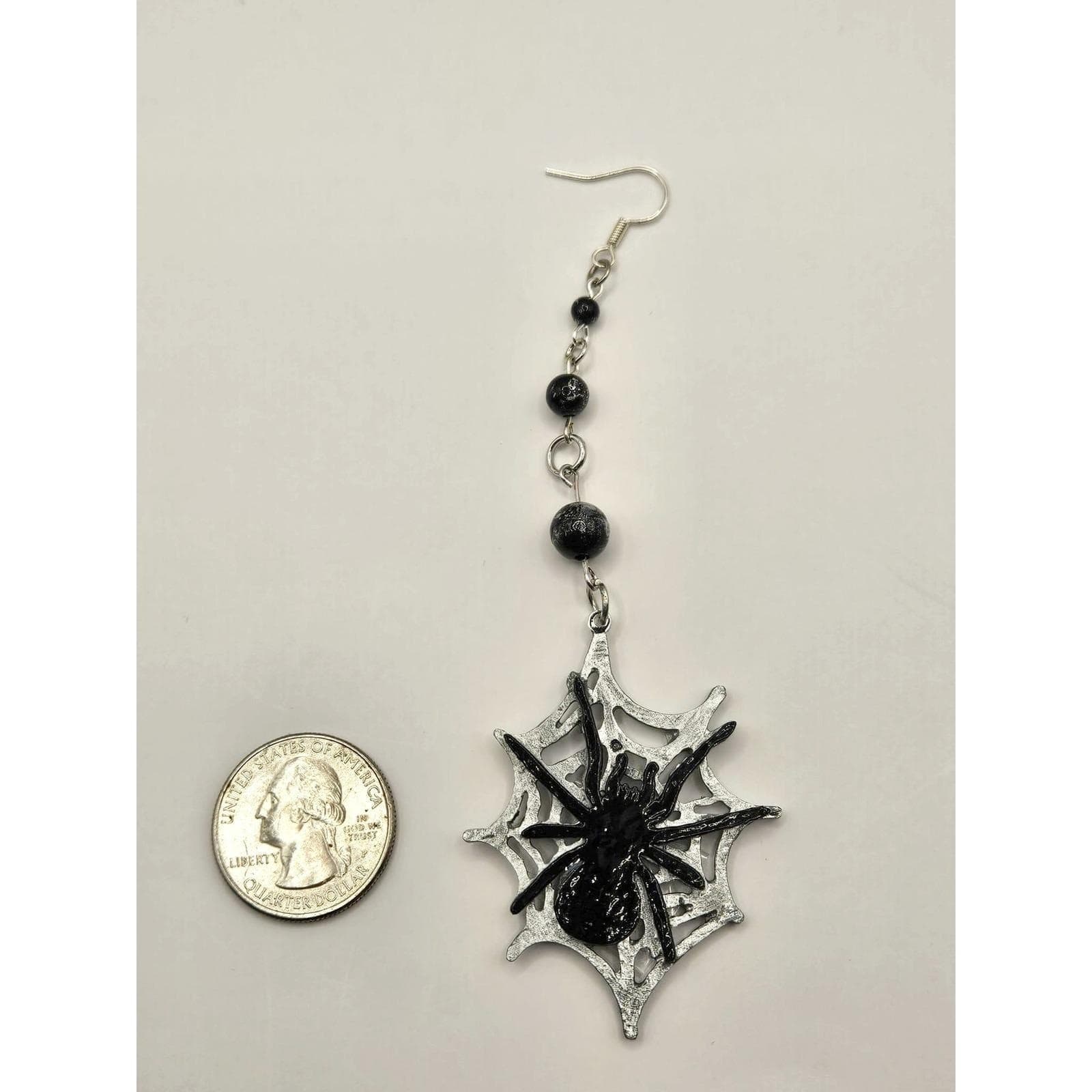 Handmade Spider Web Drop Dangle Earrings Halloween Gothic Punk Jewelry Spooky - Thumbnail 3