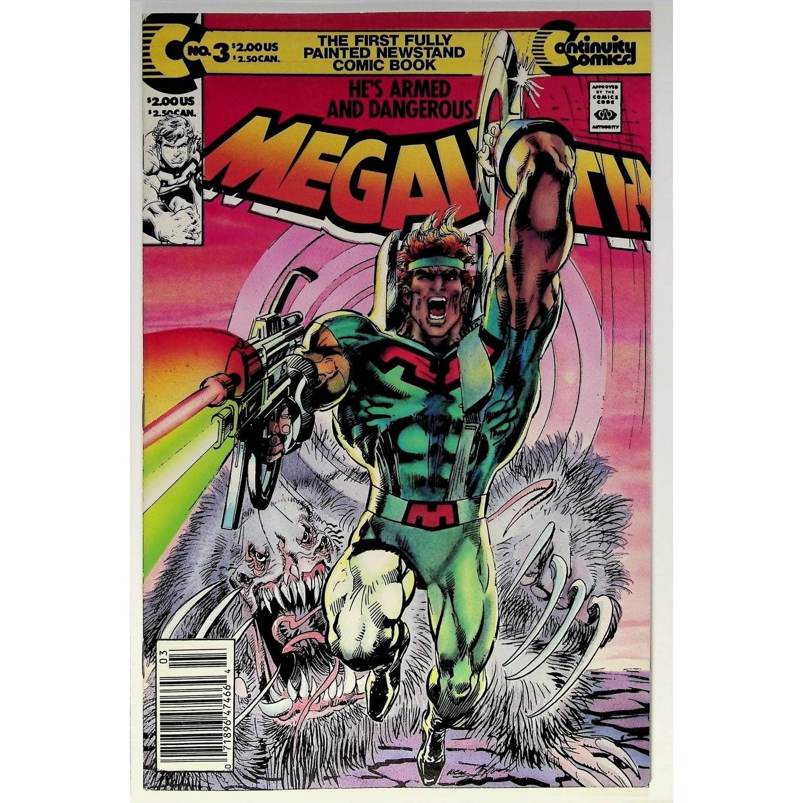 Vintage Megalith #3 Continuity Comics 1989 Painted Comic Newsstand