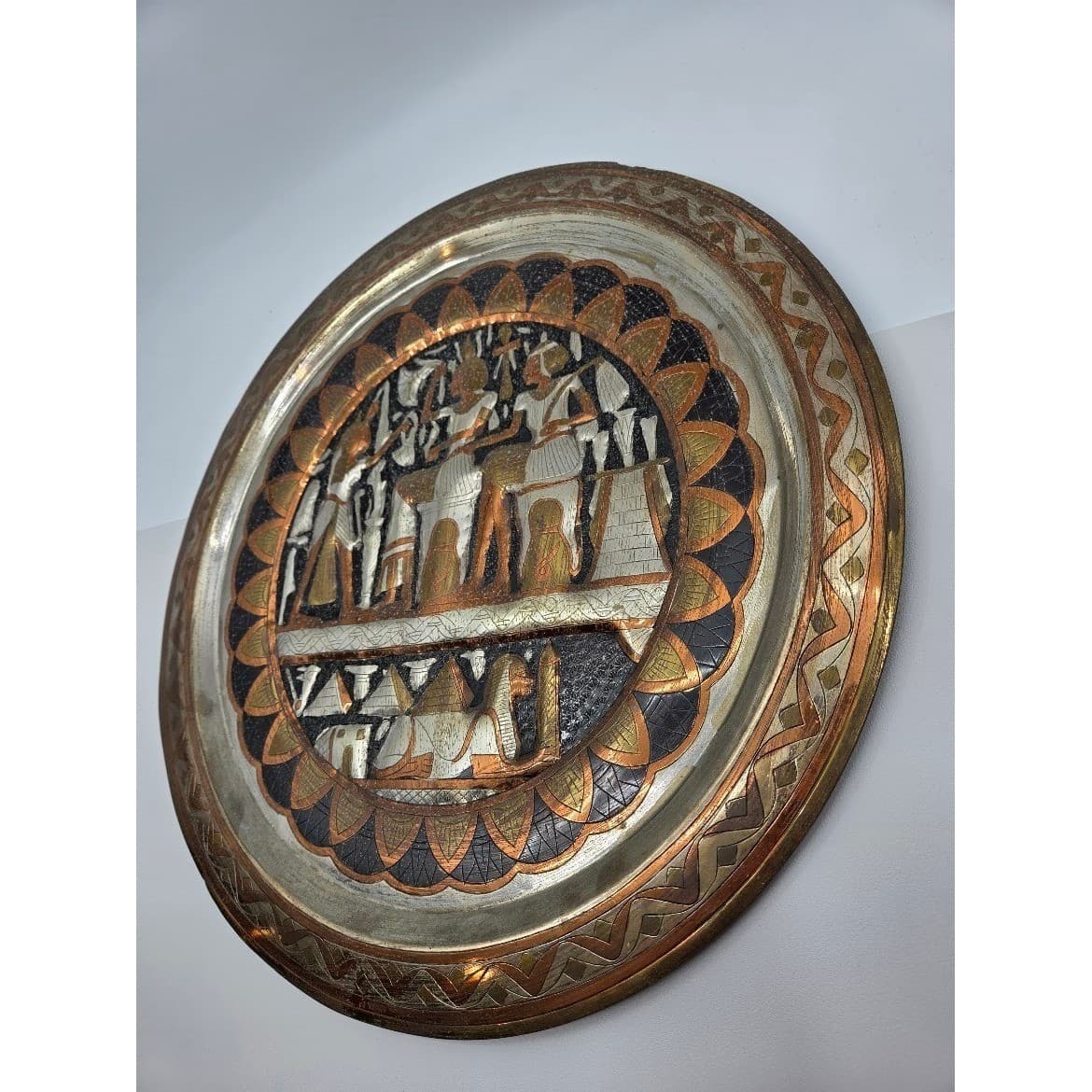 Egyptian Brass Plate Handmade Women Sphinx 15.5" - Thumbnail 3