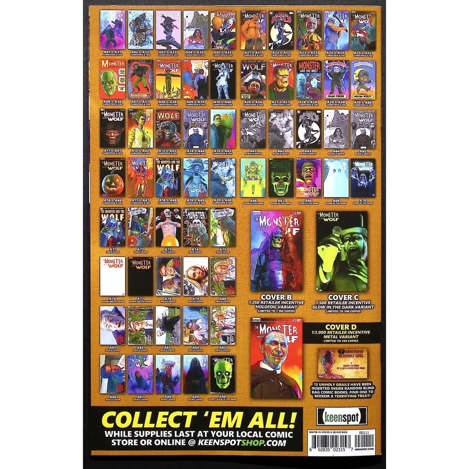The Monster and The Wolf 1 Comic Book KeenSpot Trick or Treat Main Cover A01 - Thumbnail 2