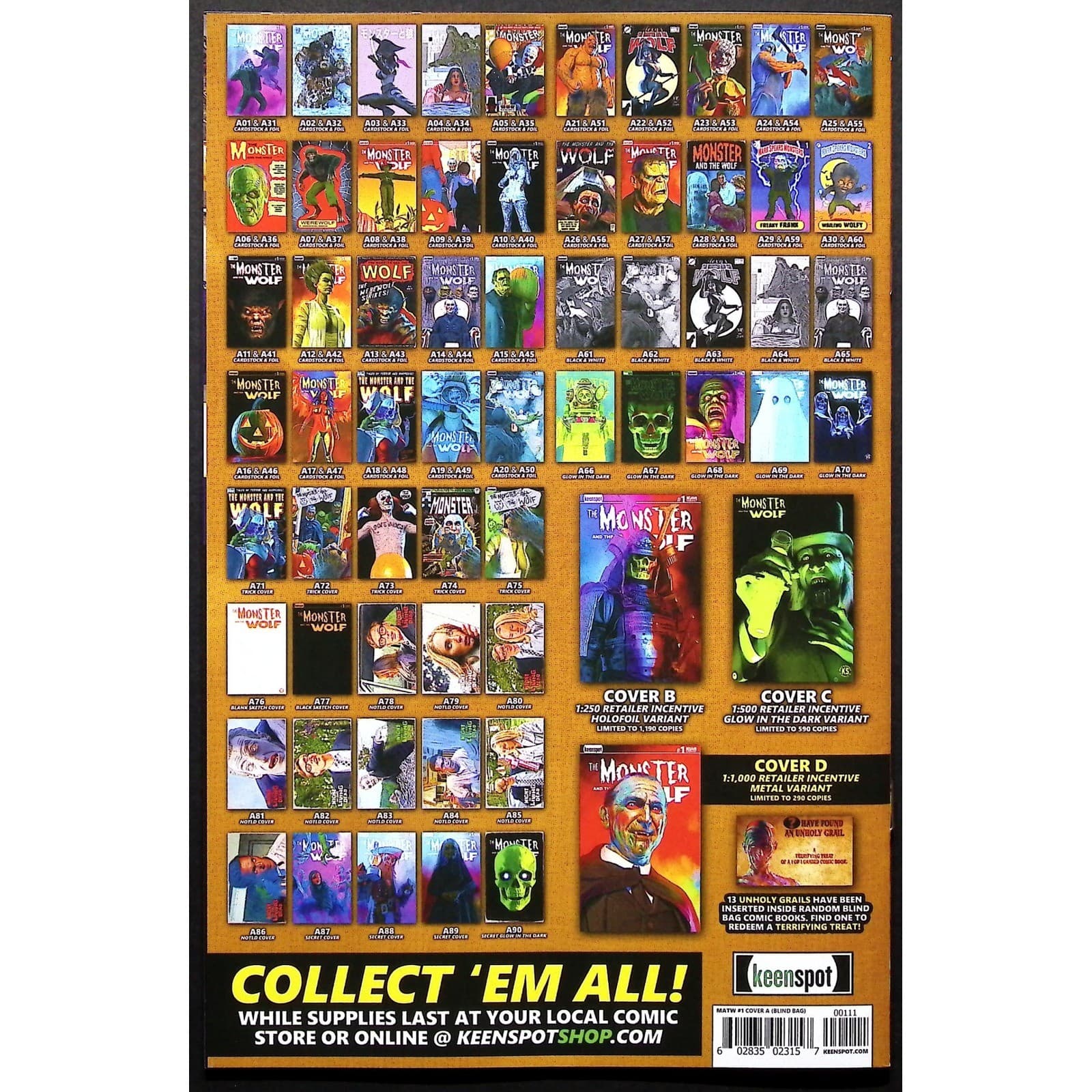 The Monster and the Wolf Comic Book #1 Trick or Treat Cover A08 KeenSpot Spears - Thumbnail 2