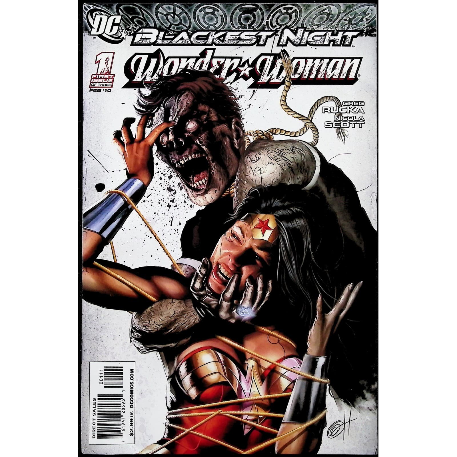 DC Comics Comic Lot Blackest Night Wonder Woman #1-3 Complete Set 2010 - Thumbnail 2
