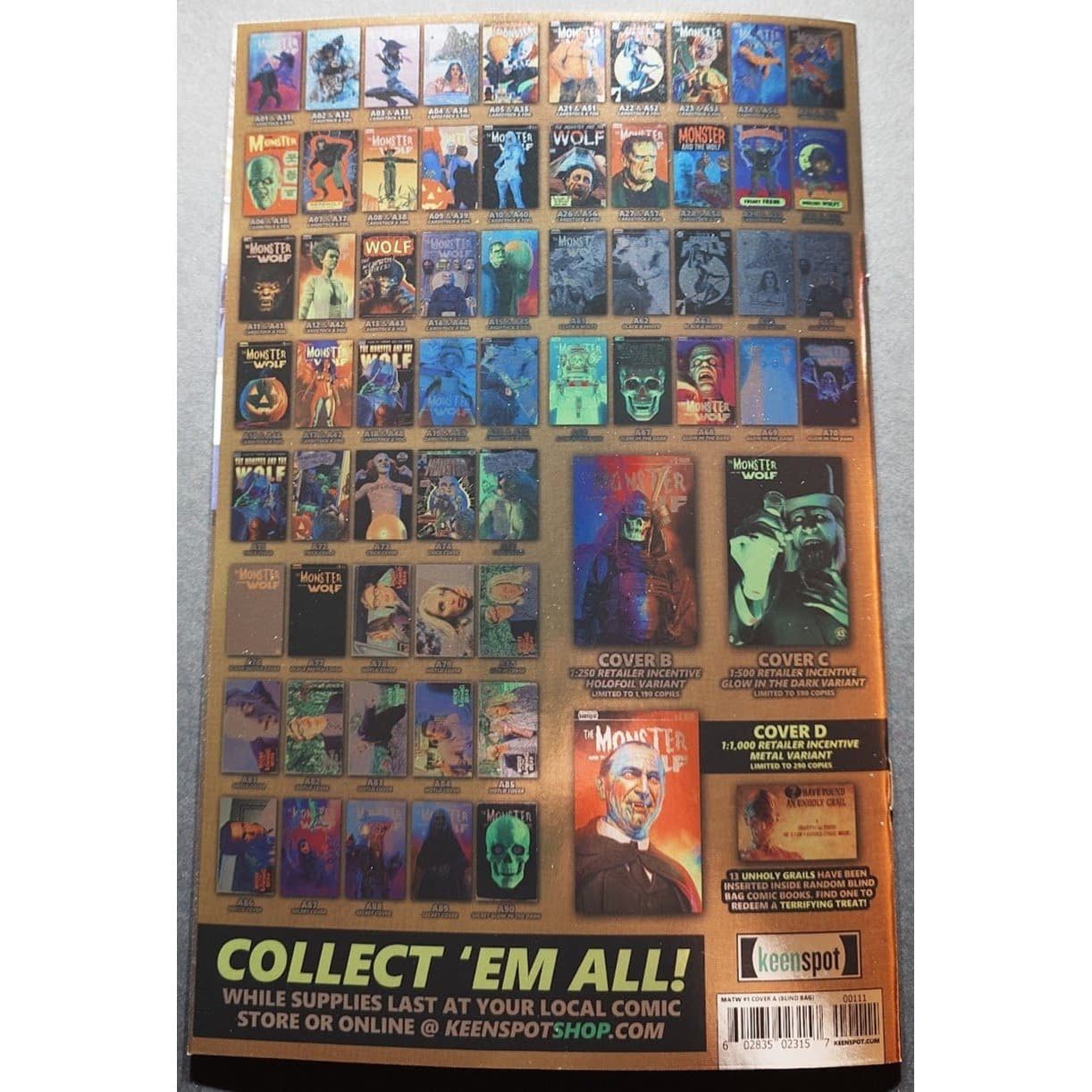 Mark Spears The Monster and the Wolf #1 Wailing Wolfy Comic Book A60 1:420 Foil - Thumbnail 2