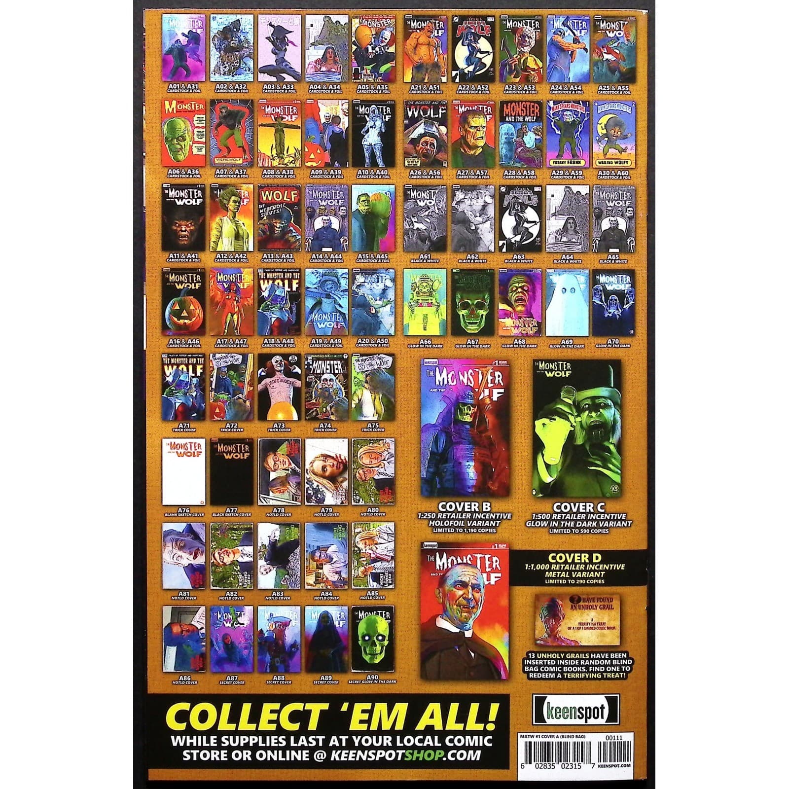 The Monster and The Wolf Comic Book #1 Mark Spears Cover A09 KeenSpot - Thumbnail 2