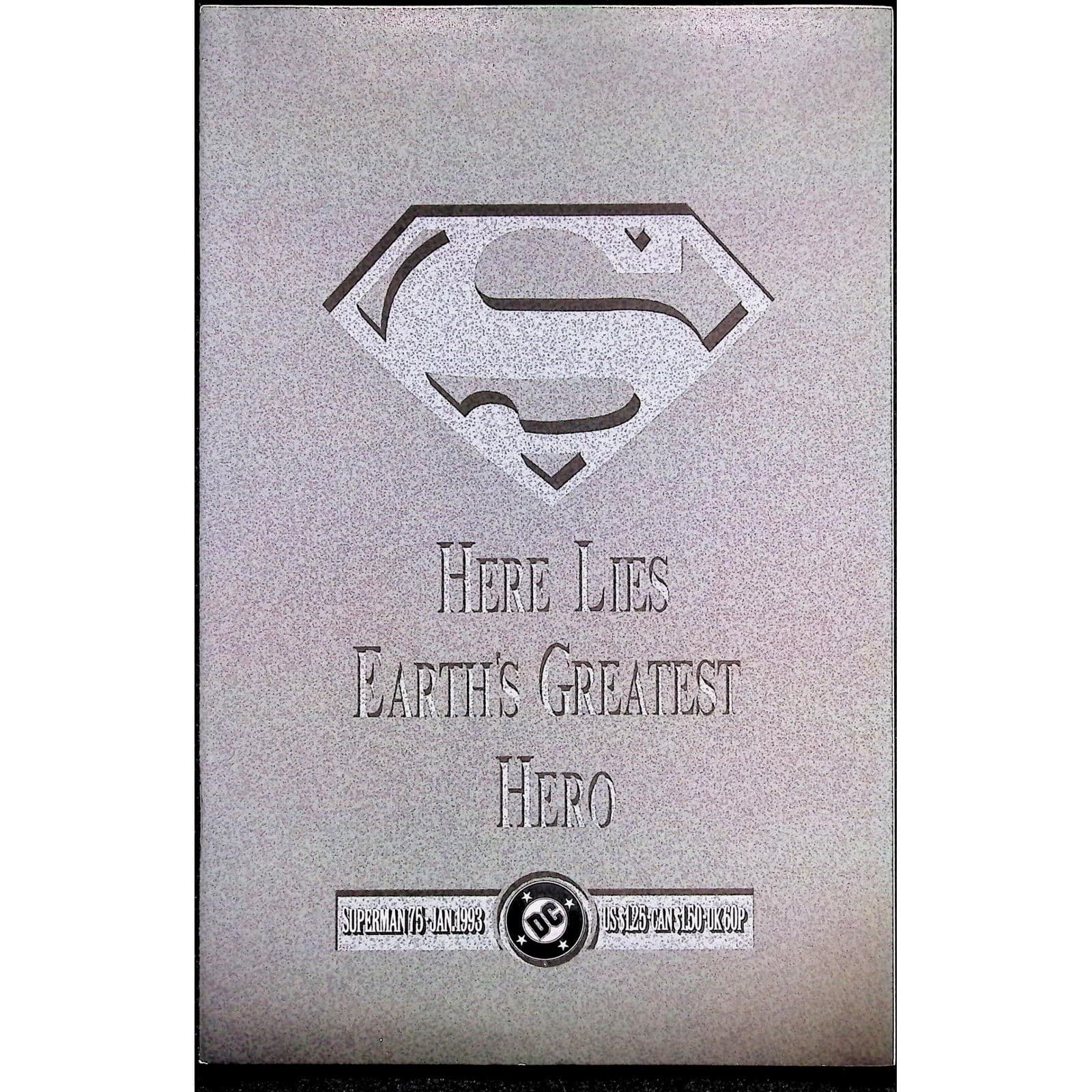 Superman 2X Comic Lot #75 Man of Steel #1B 1st Variant Cover DC - Thumbnail 2