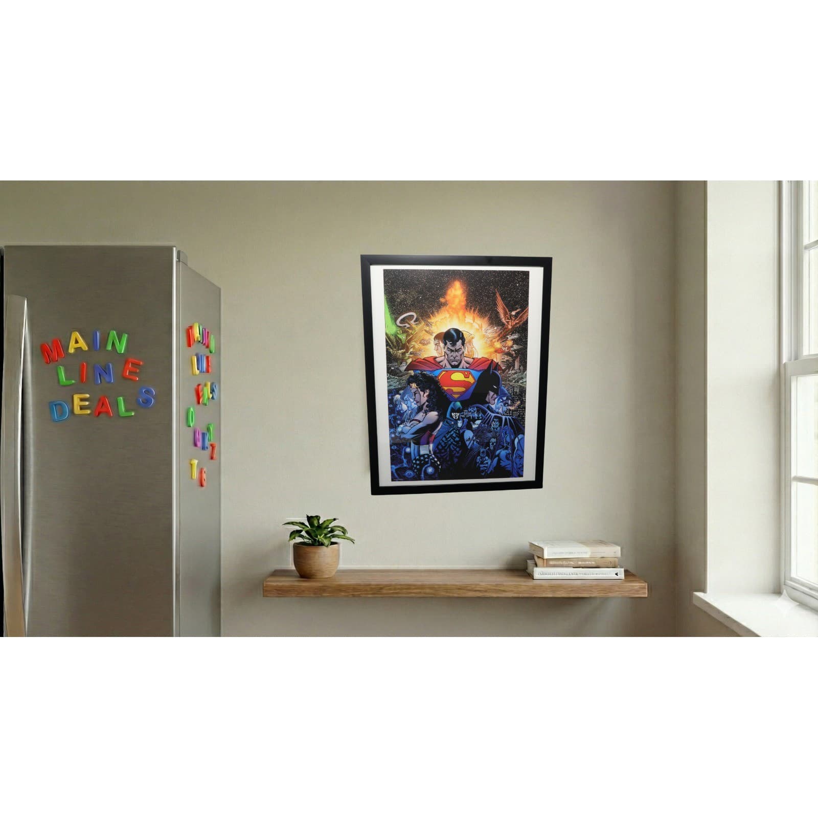DC Trinity Framed 12x16 Superman Batman Wonder Woman Poster Art Pérez DC Comics - Thumbnail 2