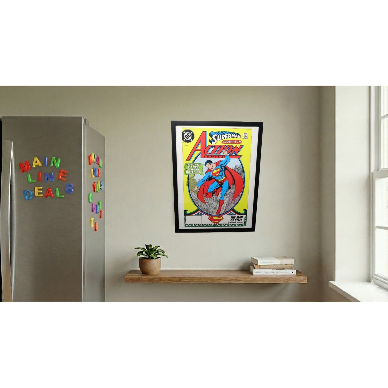 Action Comics #643 Framed 12x16 Superman Cover Art by George Pérez | DC Comics - Thumbnail 2