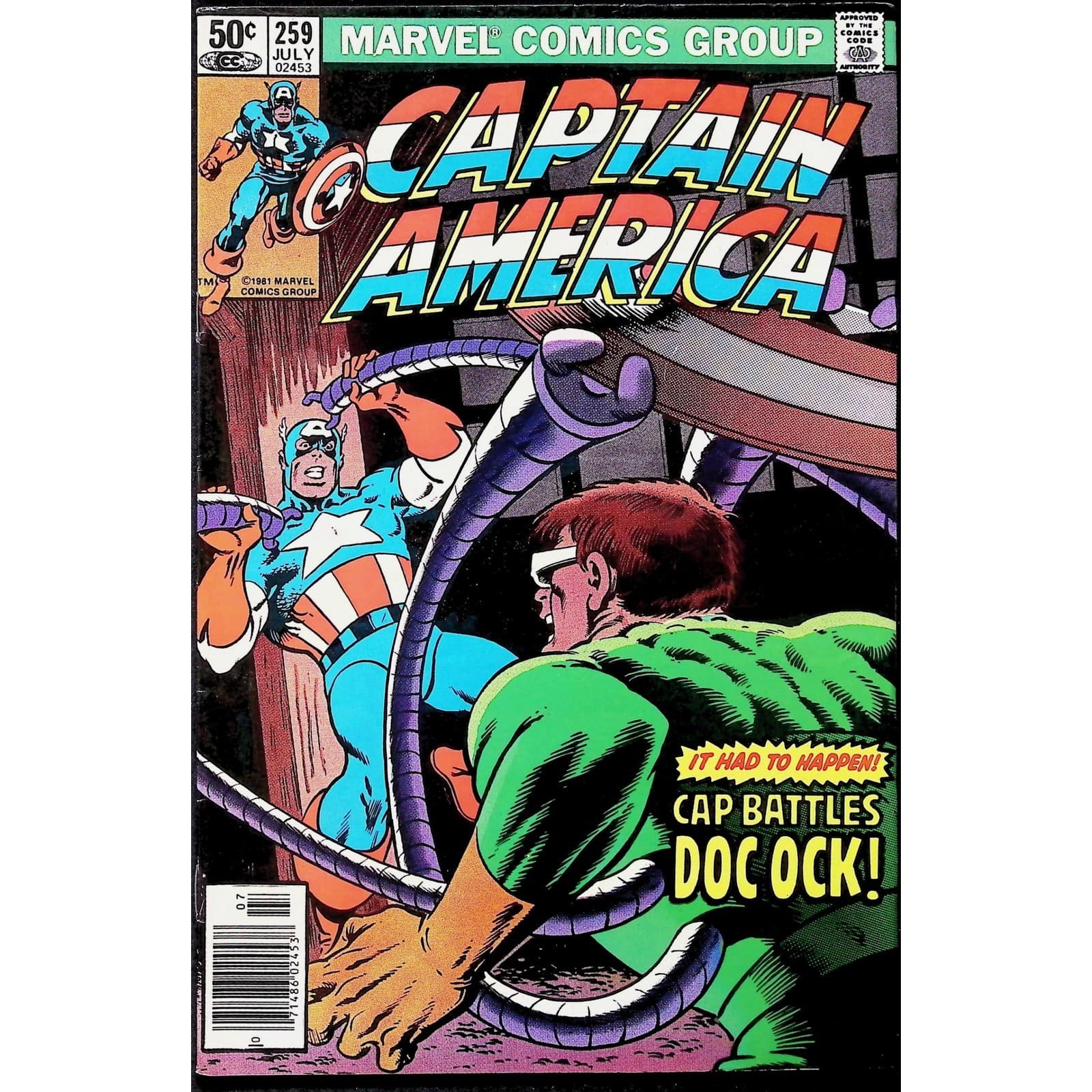 Captain America 4X Comic Lot #251 257 259 263 Newsstand Marvel Doc Ock Hulk - Thumbnail 6