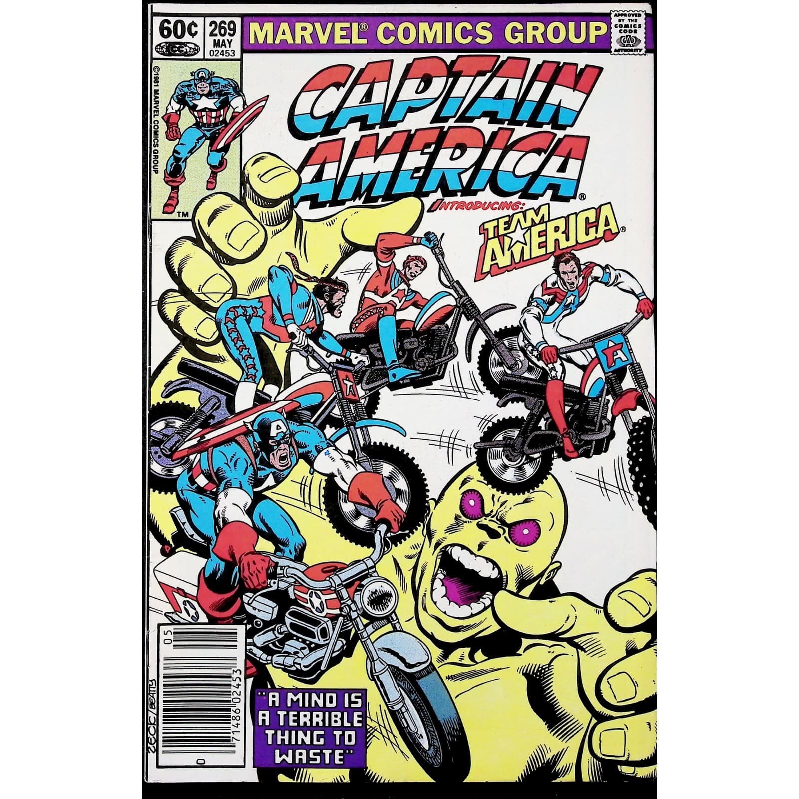 Captain America 2X Comic Lot #269 283 Newsstand 1st App Team America Marvel - Thumbnail 2