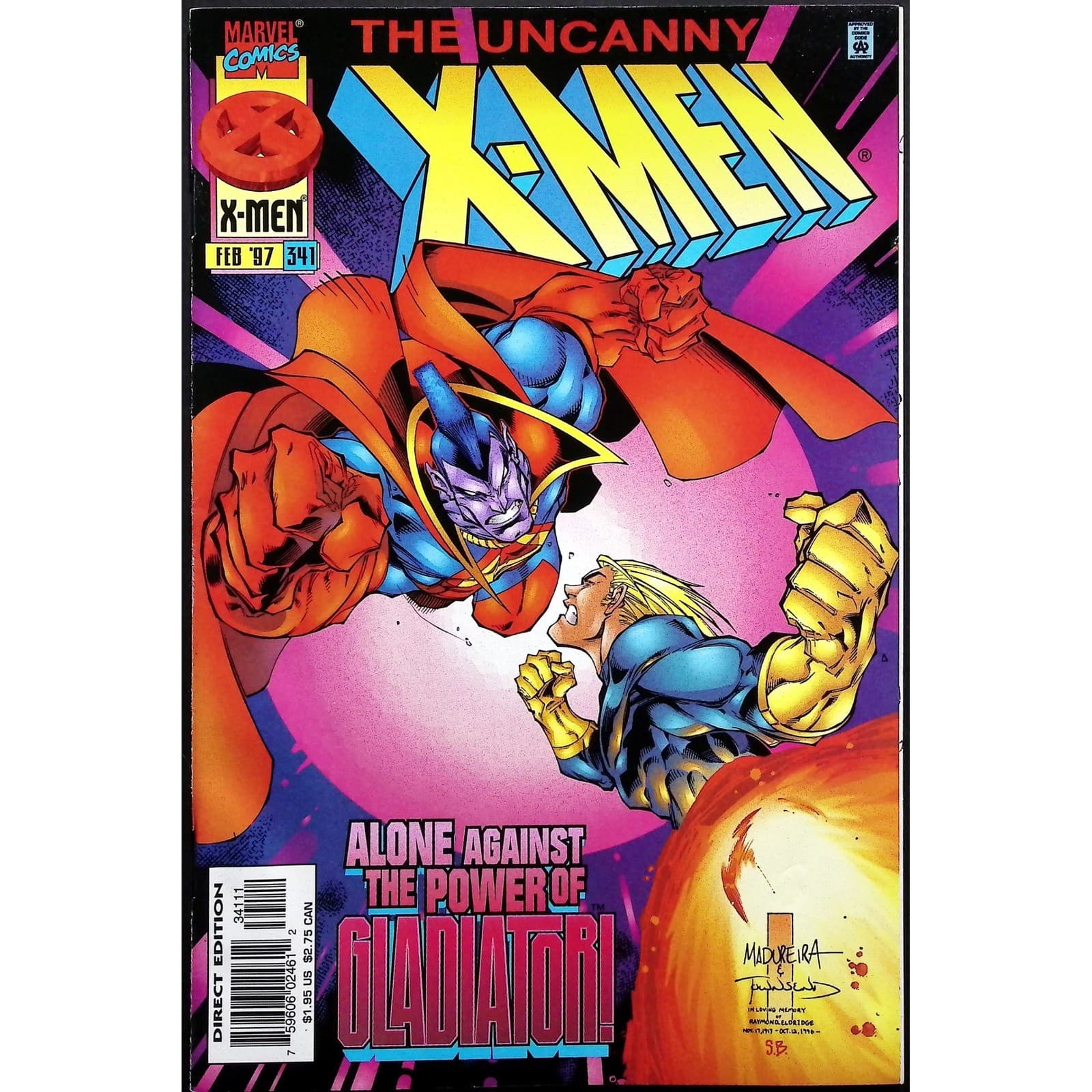 Uncanny X-Men #340-344 Marvel Comics 1997 Joe Madureira Rogue Gladiator 5x Lot - Thumbnail 3