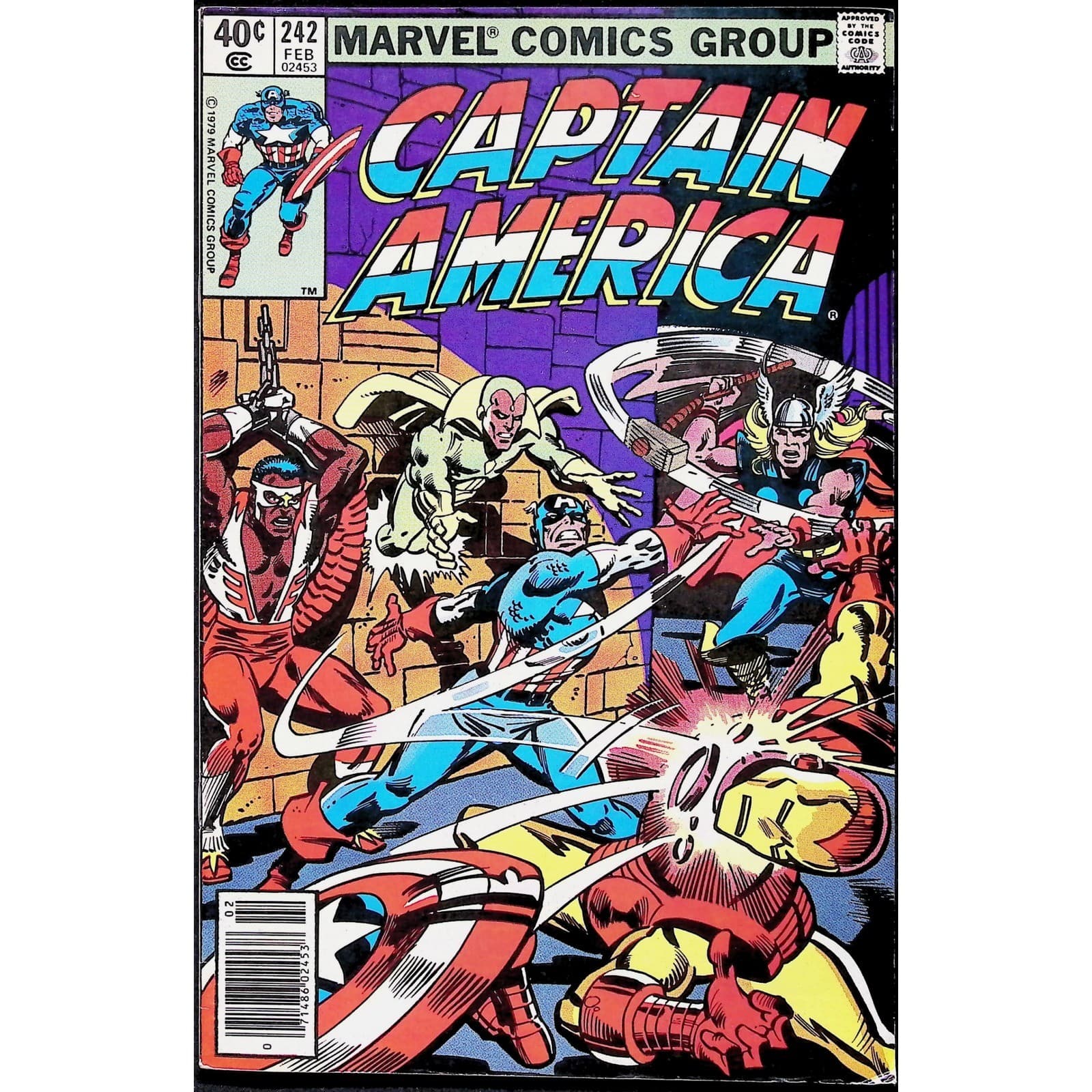 Captain America 4X Comic Lot #239 242 243 244 Newsstand Marvel - Thumbnail 4