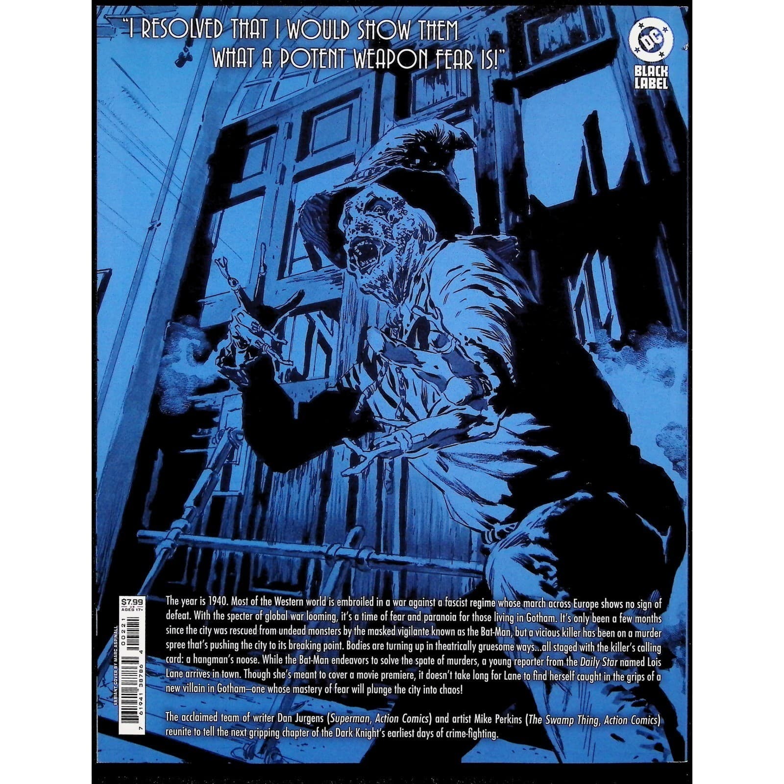The Bat-Man Second Knight #2 2024 DC Black Label Marc Aspinall Pulp Variant NM - Thumbnail 2