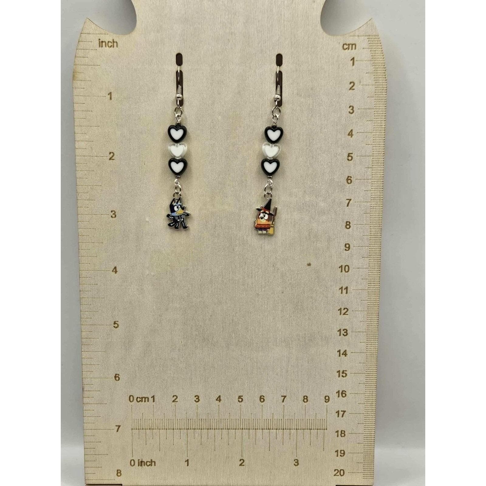 Bluey Cartoon Halloween Earrings Kids Dog Bingo Witch Jewelry Handmade - Thumbnail 3