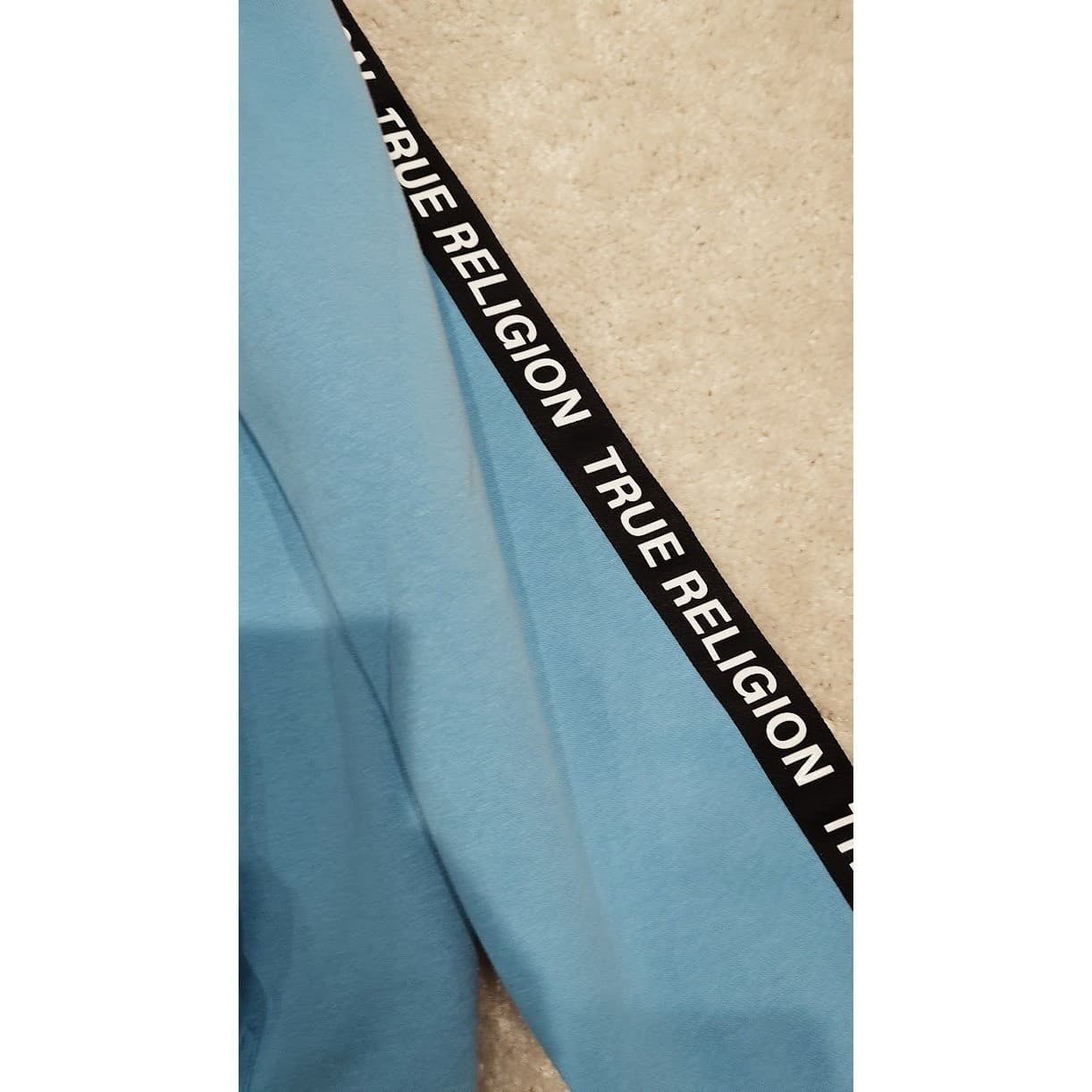 True Religion Silicone Tape Hoodie Tape PO Cornflower Blue XL New w/ Tags - Thumbnail 4