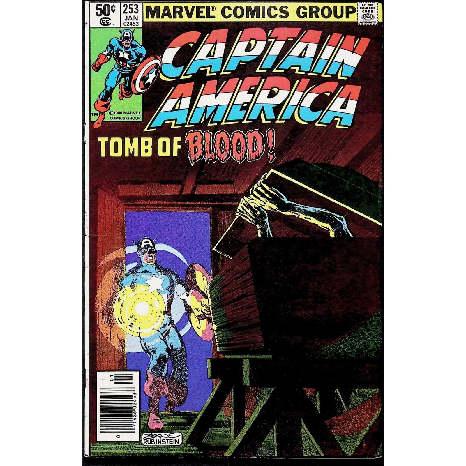 Captain America 2X Comic Lot #252 253 Newsstand Joseph Chapman Kenneth Crichton - Thumbnail 3