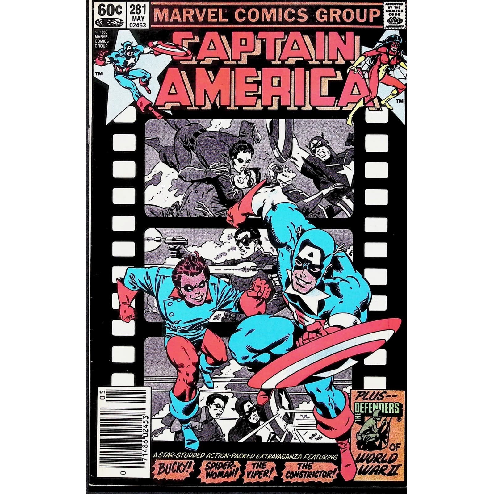 Captain America 3X Marvel Comic Lot 280 281 282 Newsstand 1st Nomad Spider-Woman - Thumbnail 4