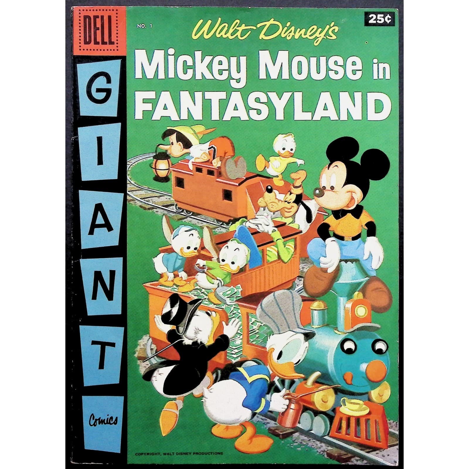 Walt Disney Dell Giant Comic Book #1 & #55 Mickey Mouse Key Vintage Lot - Thumbnail 2