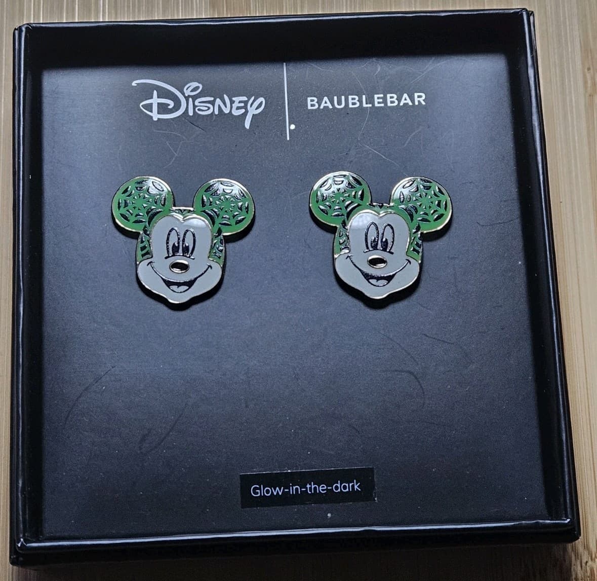 Baublebar Disney Halloween Glow in the Dark Spiderweb Mickey Mouse Earrings - Thumbnail 2