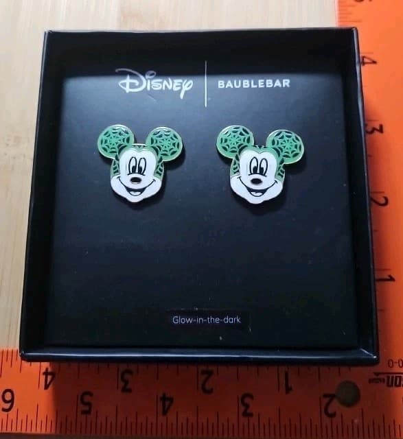 Baublebar Disney Halloween Glow in the Dark Spiderweb Mickey Mouse Earrings - Thumbnail 3