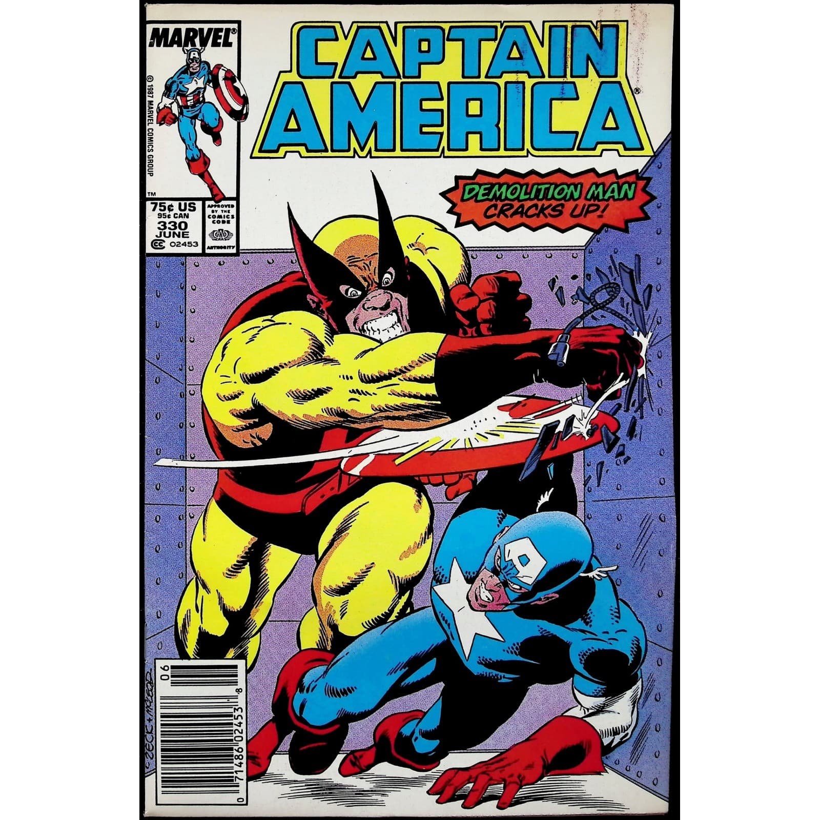 Captain America 2X Comic Lot #328 330 1st D-Man Newsstand Marvel - Thumbnail 4