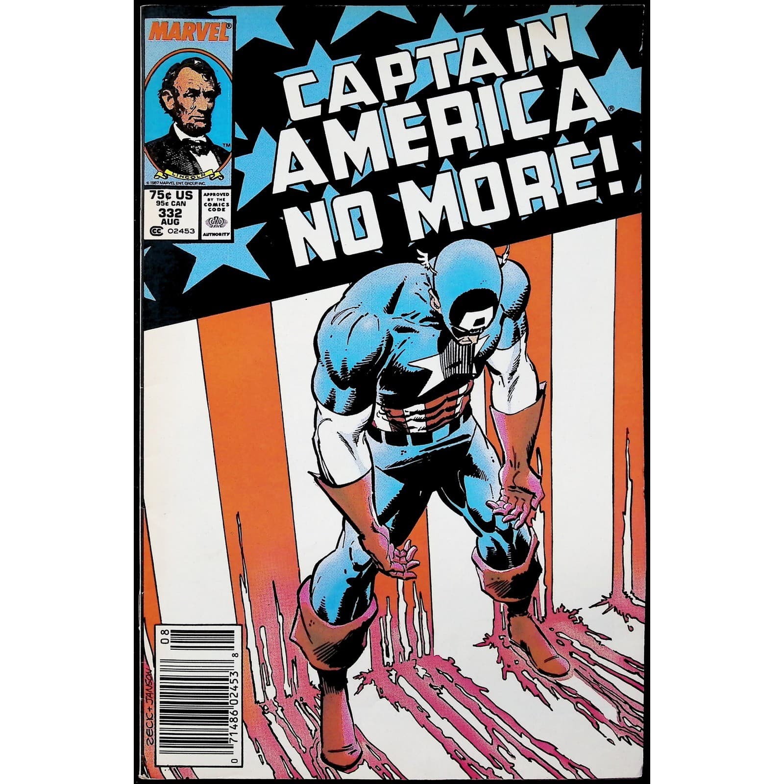 Captain America 2X Comic Lot #331 332 Newsstand Rogers Resigns Marvel - Thumbnail 4