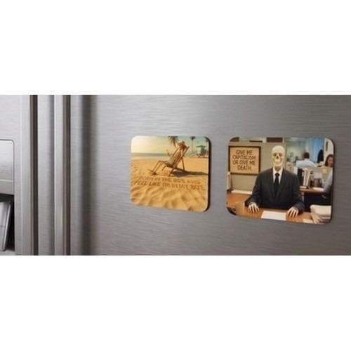 Skeleton Funny 80s Capitalism Fridge Set of 2 Magnets Set Work GenX Humor - Thumbnail 2
