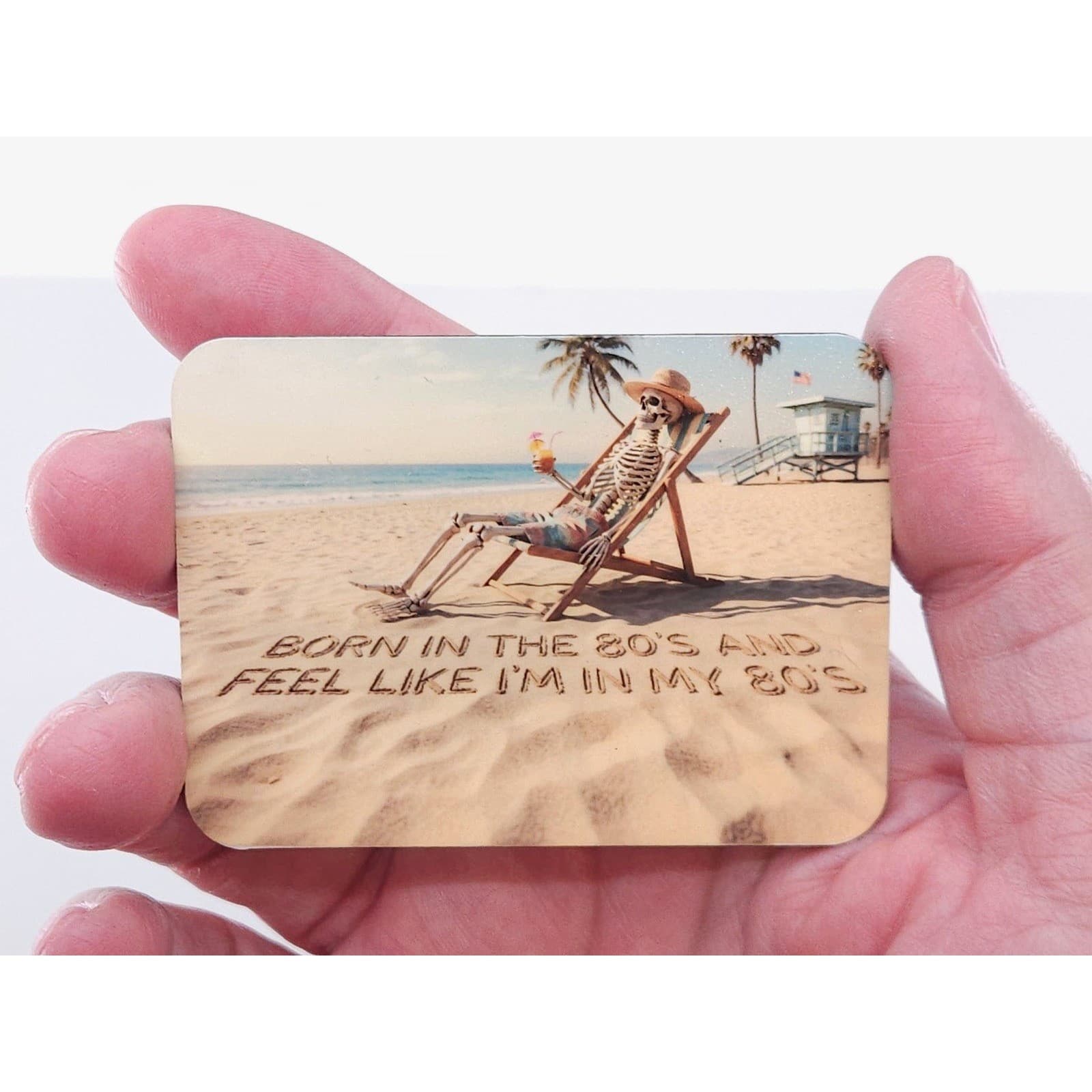 Skeleton Funny 80s Capitalism Fridge Set of 2 Magnets Set Work GenX Humor - Thumbnail 3