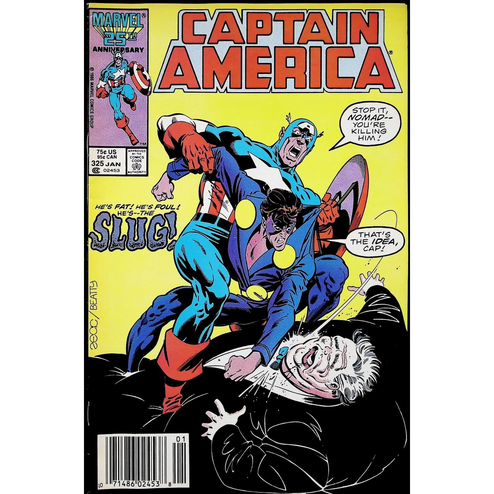 Captain America 2X Marvel Comic Lot #324 325 1st Slug Priscilla Lyons Newsstand - Thumbnail 4