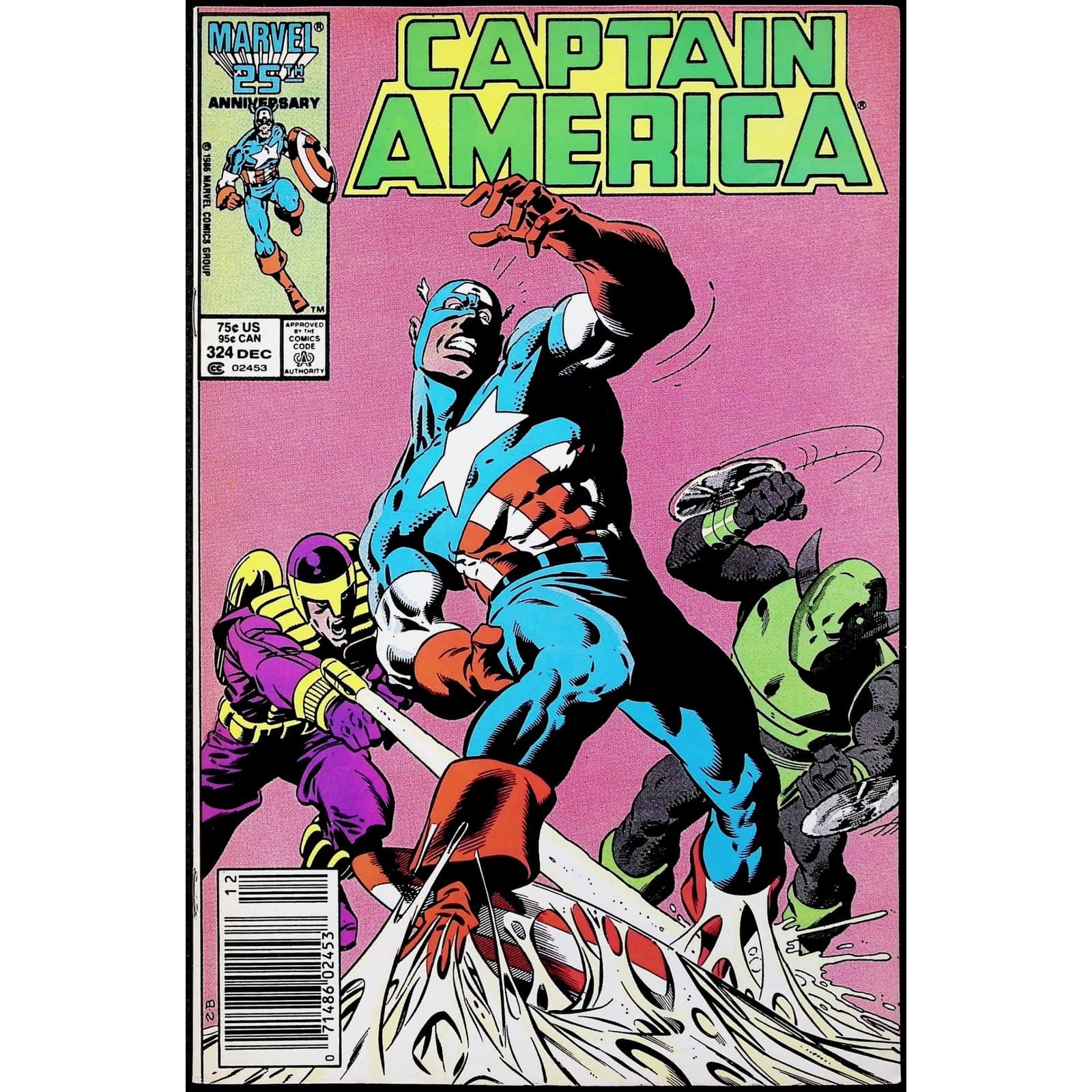 Captain America 2X Marvel Comic Lot #324 325 1st Slug Priscilla Lyons Newsstand - Thumbnail 2