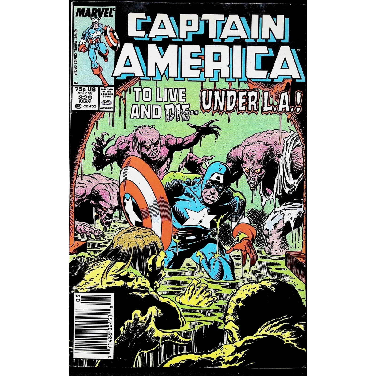 Captain America 3X Comic Lot #326 327 329 Newsstand Super Patriot Power Broker - Thumbnail 6