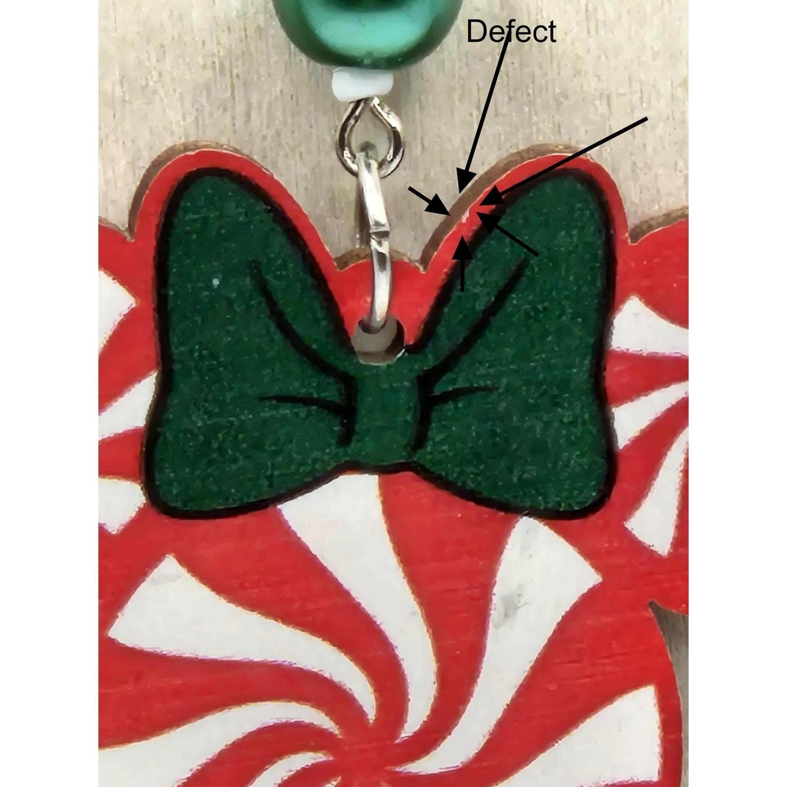 Disney Minnie Mouse Peppermint Candy Christmas Dangle Earrings Handmade - Thumbnail 5