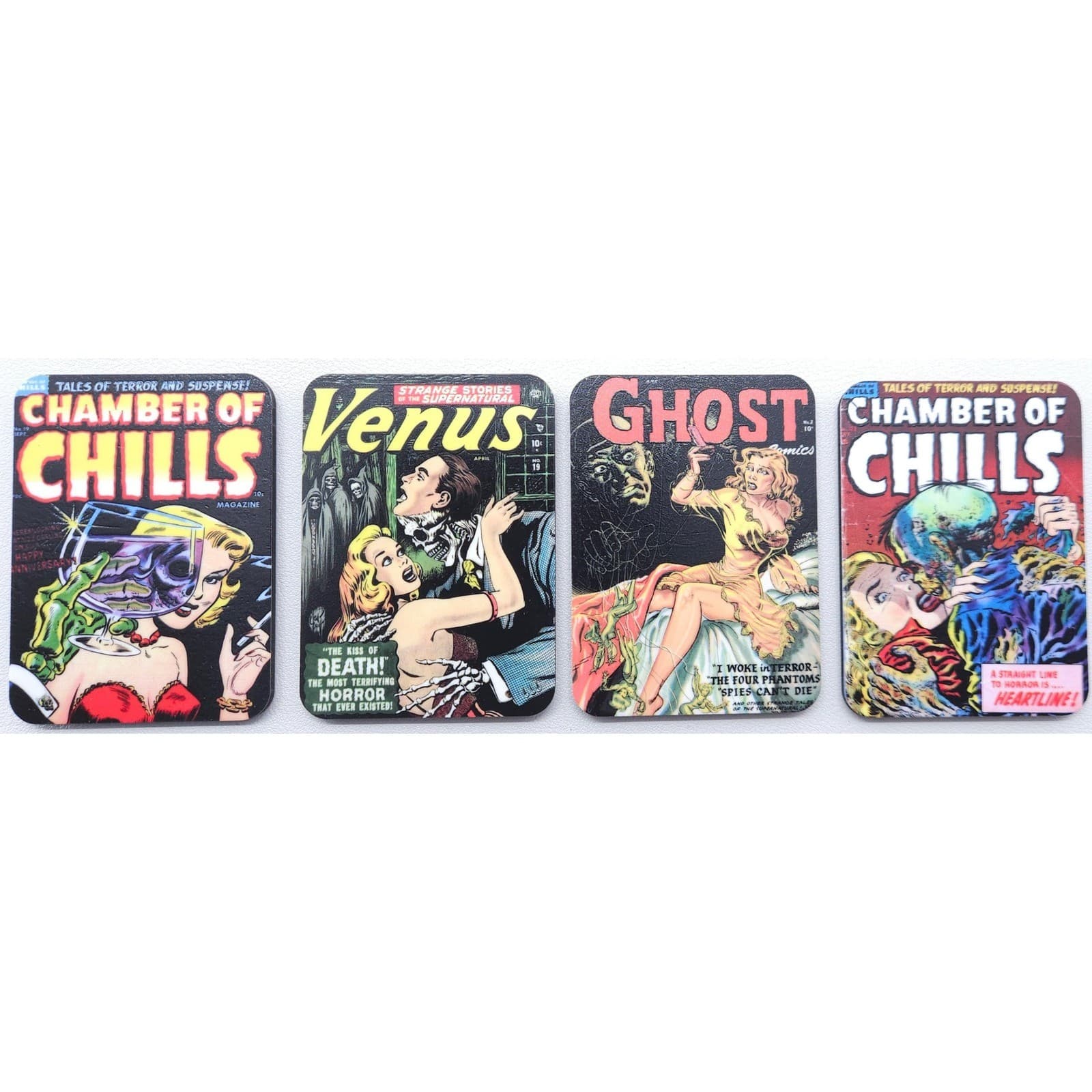 Handmade Magnet Set Classic Horror Comic Cover Art Vintage Lot 4pc - Thumbnail 3