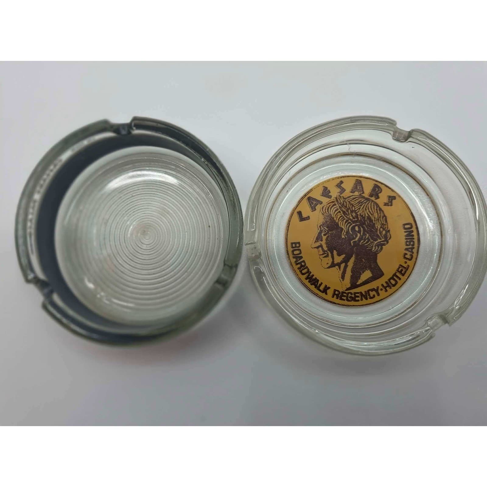 Caesars Palace Ashtray Lot Vintage Glass Las Vegas Boardwalk Regency Casino 2pc - Thumbnail 4