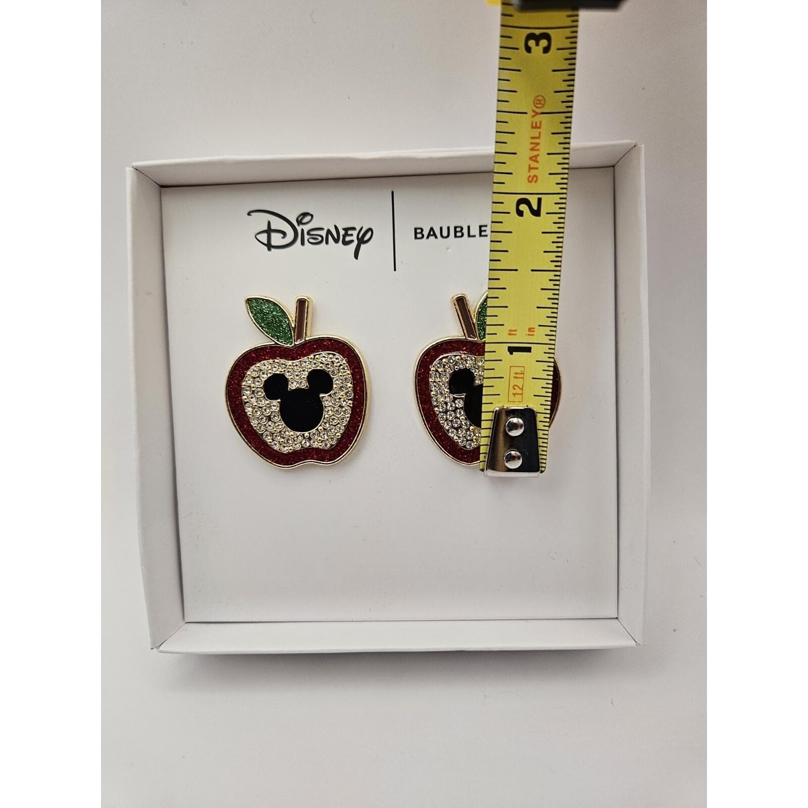 Disney X Baublebar Apple Mickey Stud Earrings Villain Gems Glitter Enamel - Thumbnail 3