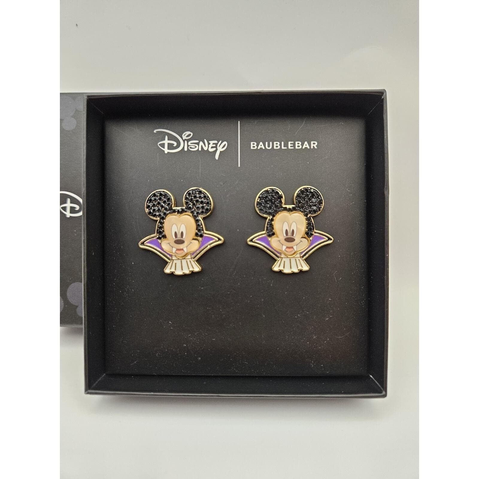 Disney X Baublebar Mickey Mouse Halloween Vampire Dracula Stud Earrings Gems - Thumbnail 2