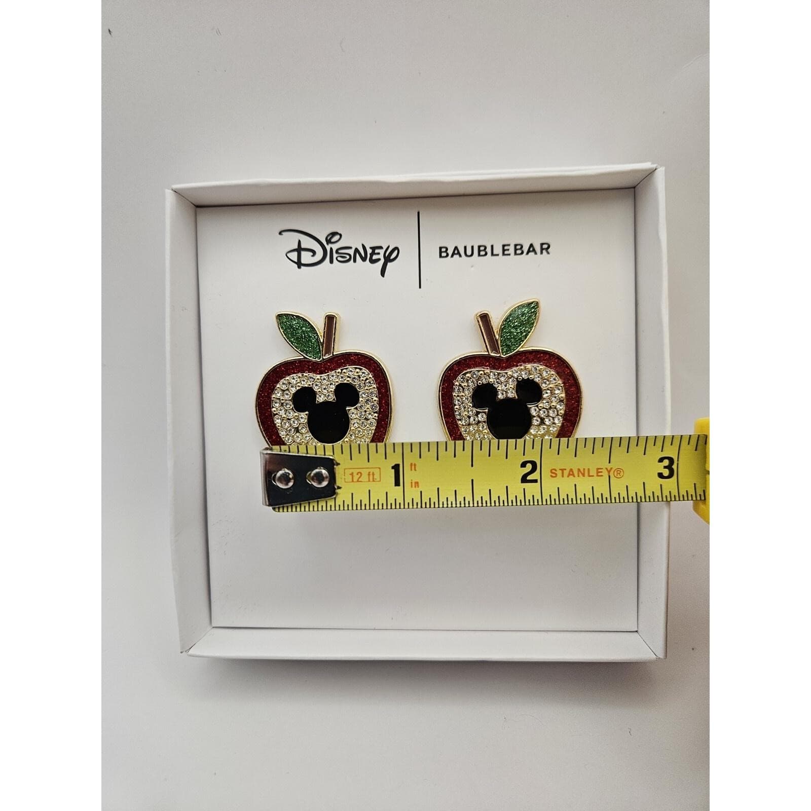Disney X Baublebar Apple Mickey Stud Earrings Villain Gems Glitter Enamel - Thumbnail 2