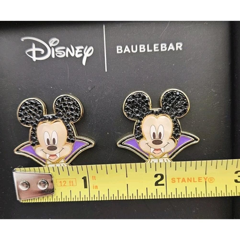 Disney X Baublebar Mickey Mouse Halloween Vampire Dracula Stud Earrings Gems - Thumbnail 3